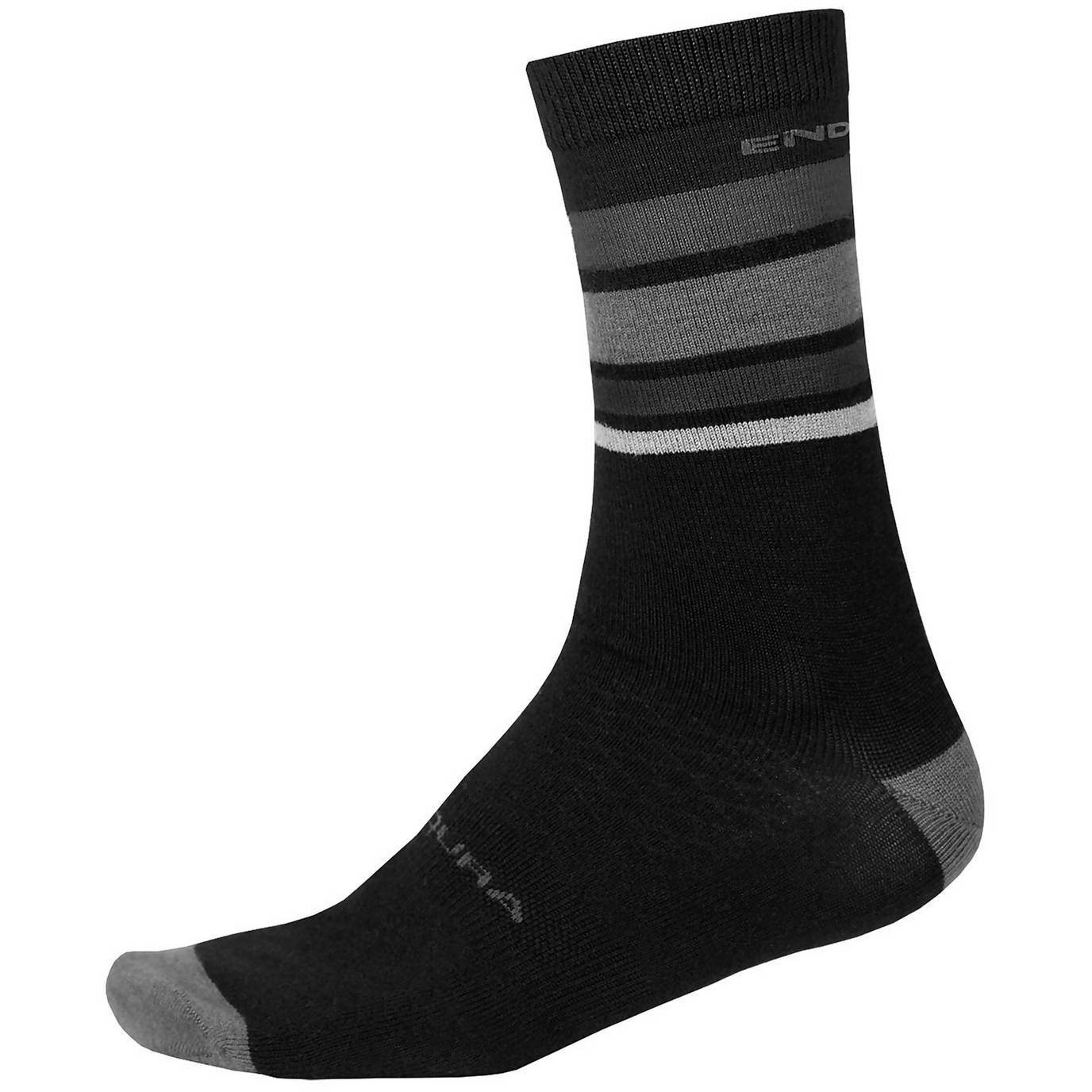 Produktbild von Endura BaaBaa Merino Stripe Socken mittellang - matt schwarz