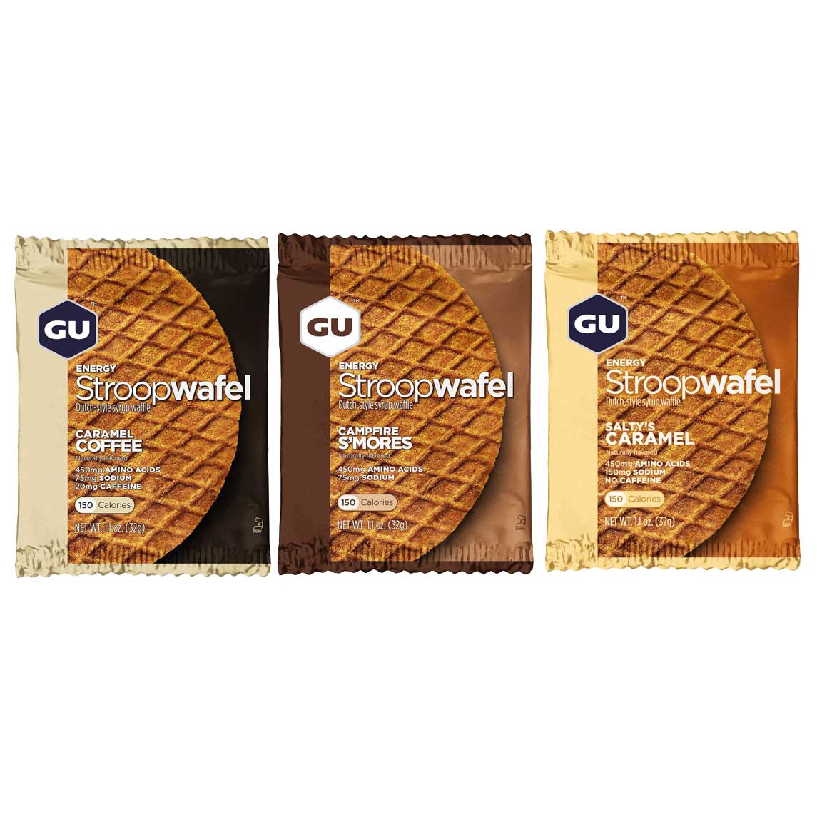 Produktbild von GU Stroopwafel - Kohlenhydrat-Sirupwaffel - 8x32g