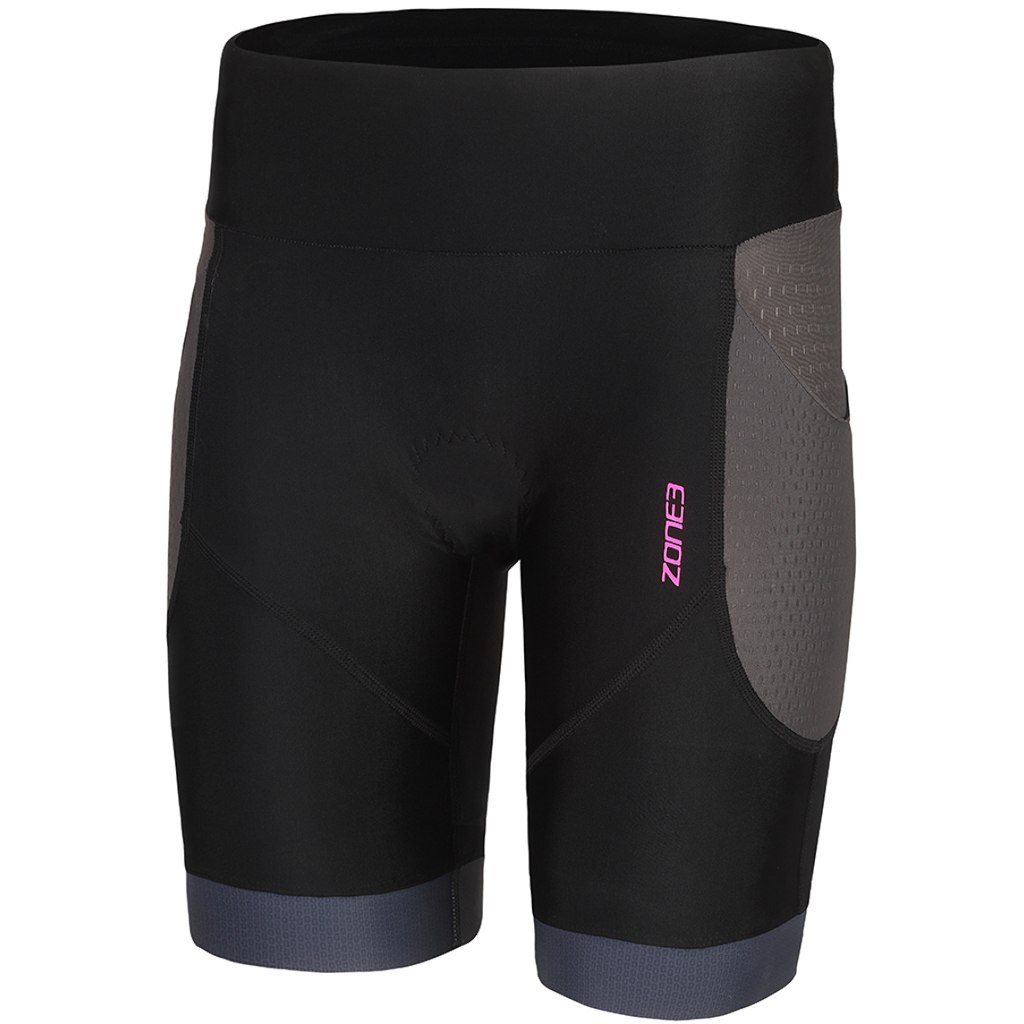 Picture of Zone3 Women&#039;s Aquaflo Plus Shorts - black/grey/neon pink