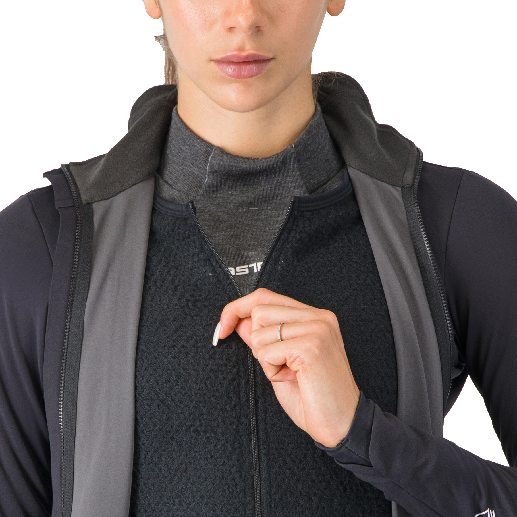 Veste Technique Vélo Castelli Pour Femme – Noire, Taille L, Zip Complète