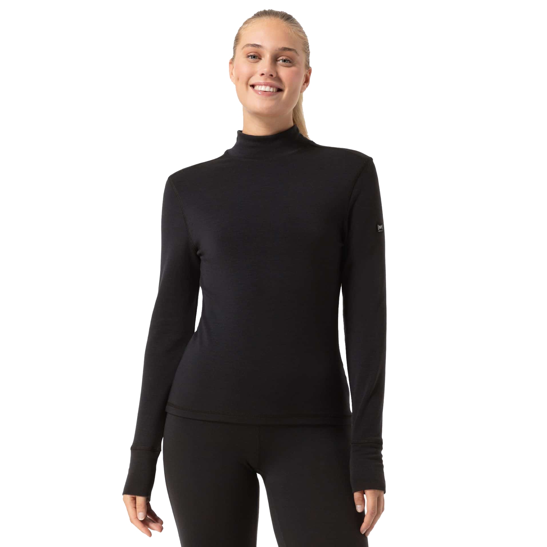 Bild von SUPER.NATURAL B Hot Turtleneck Langarmshirt Damen - Jet Black