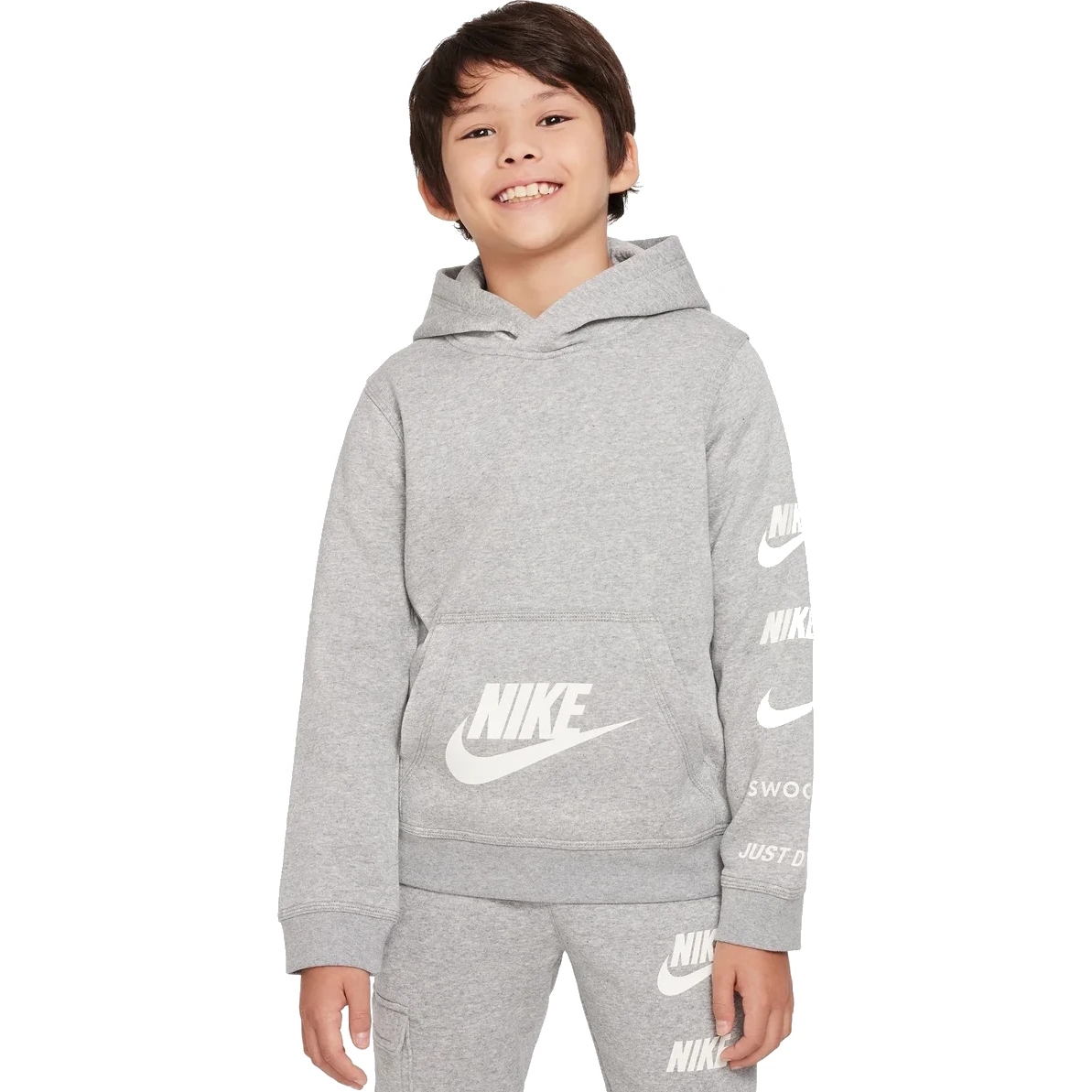 Produktbild von Nike Sportswear Standard Issue Fleece-Hoodie für ältere Kinder - dark grey heather FN7724-063