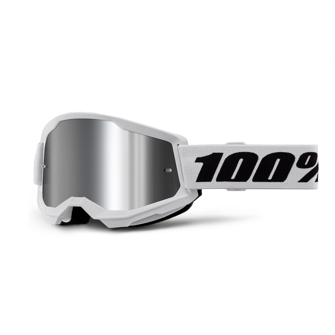 100% Strata 2 Mirror Goggle - White / Silver | BIKE24