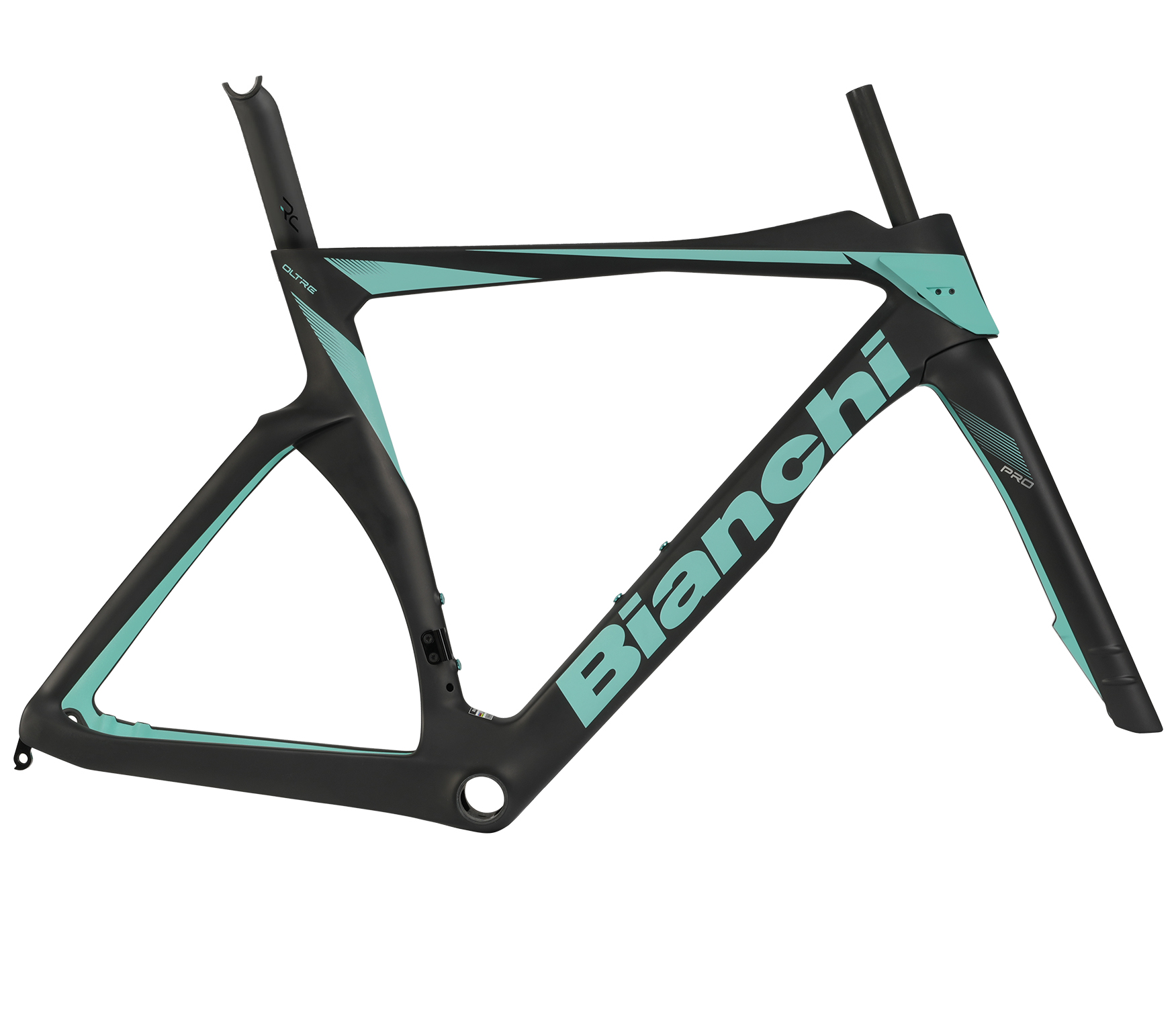 Productfoto van Bianchi OLTRE PRO Disc - Carbon Frameset - 2025 - graphite / CK16 full matt