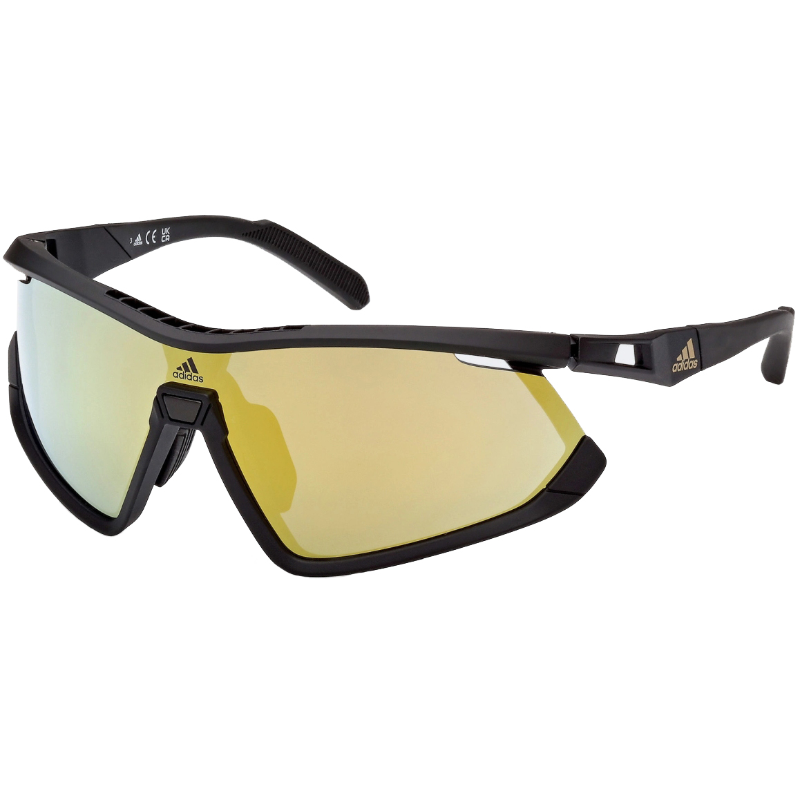 Picture of adidas Cmpt Aero SP0055 Sport Sunglasses - Matte Black / Contrast Mirror Gold + Clear