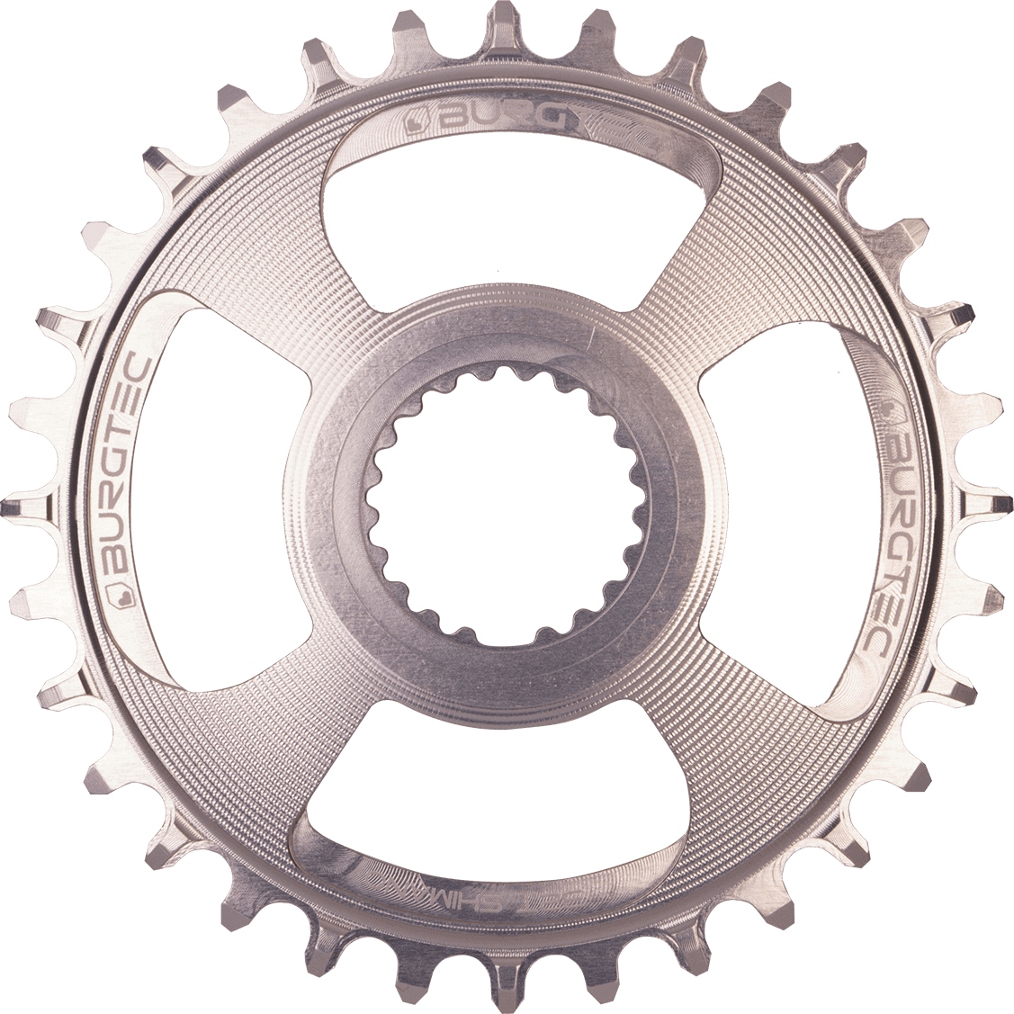 Produktbild von Burgtec Thick Thin Kettenblatt - Direct Mount - Shimano - 3mm Boost Offset - rhodium silver
