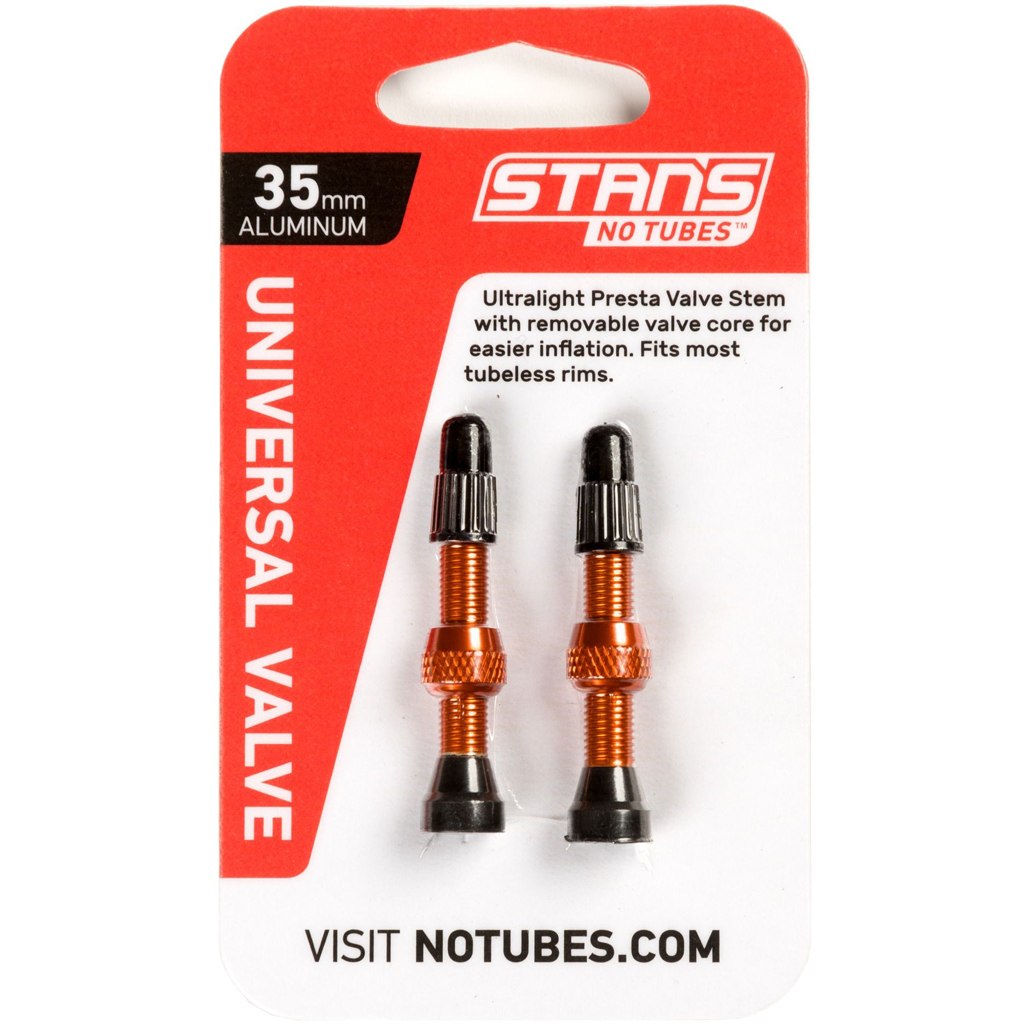 Picture of Stan&#039;s NoTubes Universal Tubeless Valves - 35mm (1 Pair) - orange