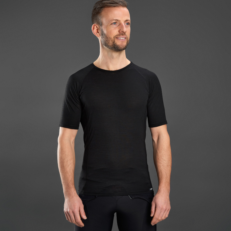 GripGrab Merino Blend Thermal Short Sleeve Base Layer Men Black