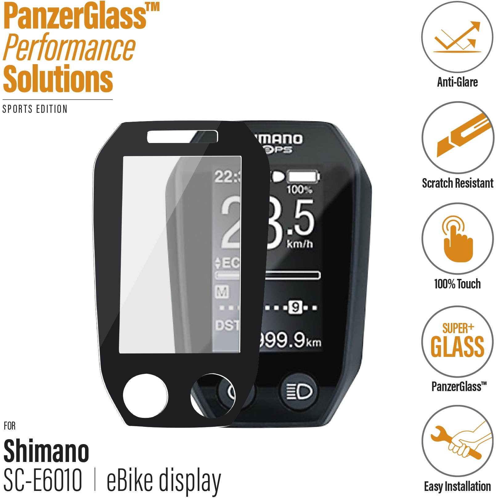 Productfoto van PanzerGlass Display protection glass for Shimano Steps E6010