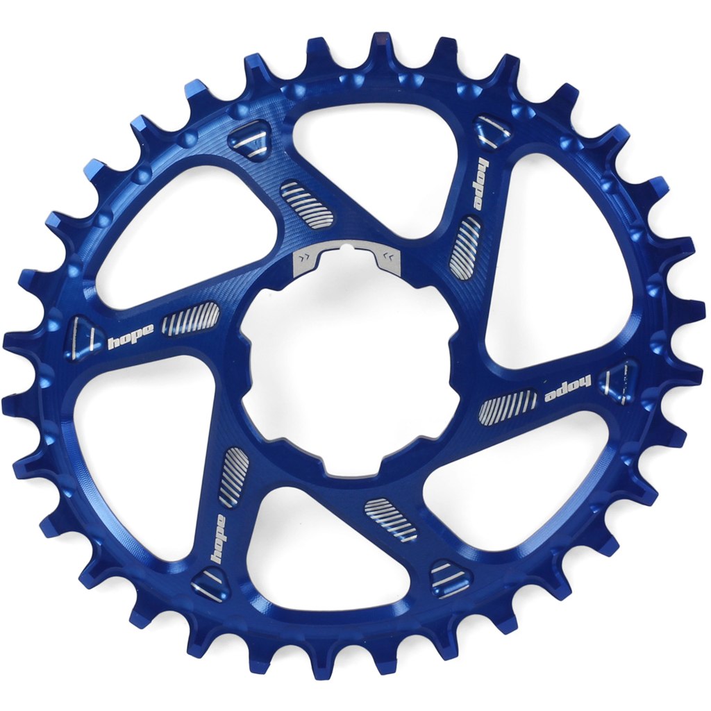 Image of Hope Oval Spiderless Retainer Narrow-Wide Chainring for Hope Cranks - blue