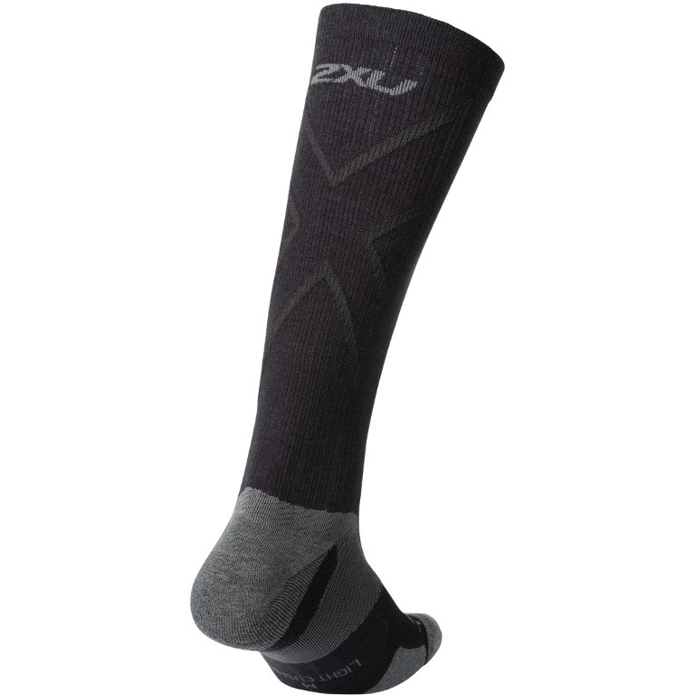 2XU Vectr Merino Light Cushion Full Length Sock UA5157e black/titanium  slim fit