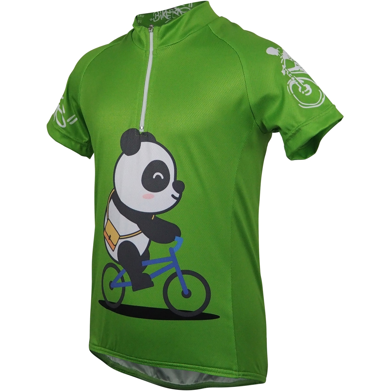 Productfoto van Biketags Cycling Jersey Kids - Panda Green