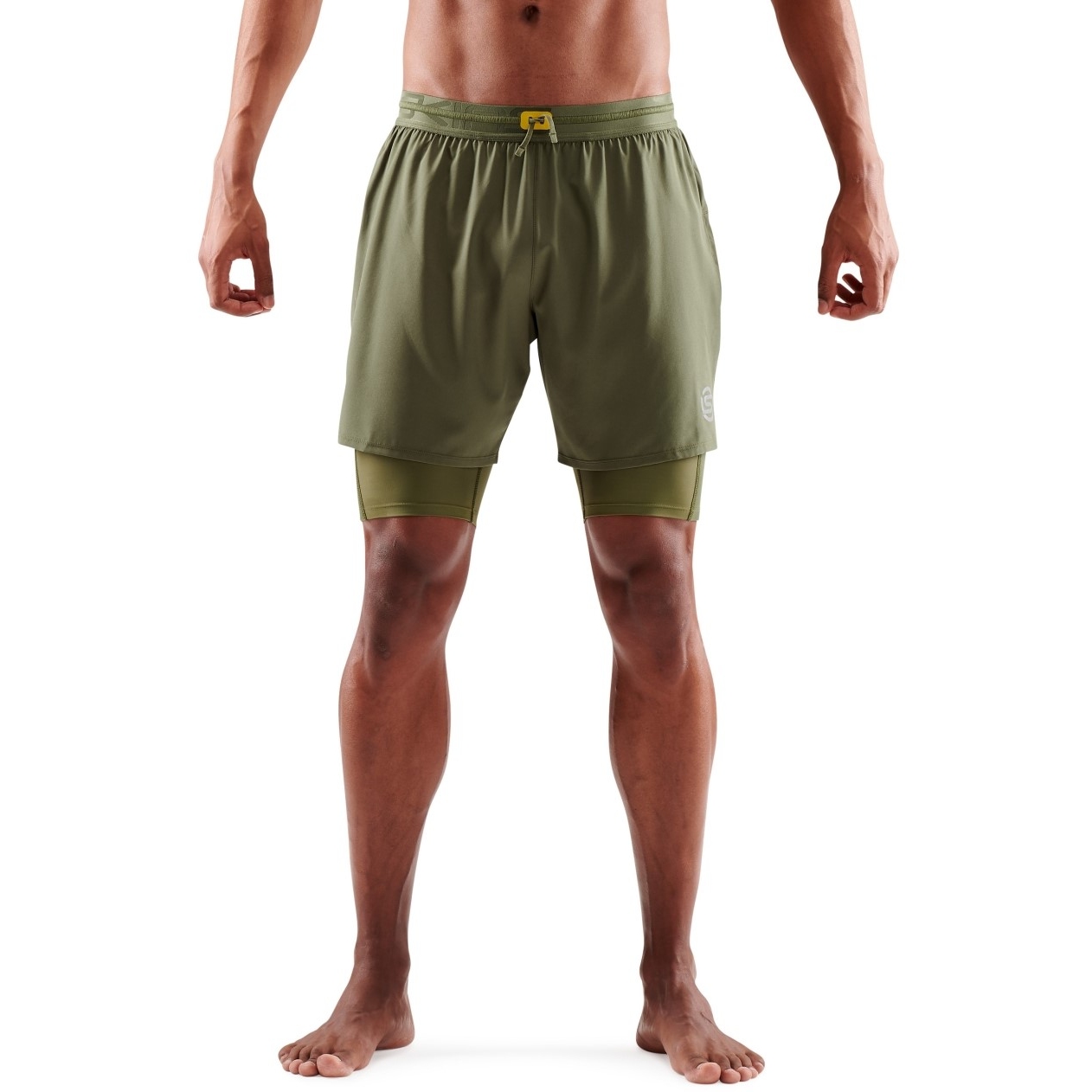 Picture of SKINS 3-Series Superpose Fitness Shorts 2 in 1 Men - Khaki