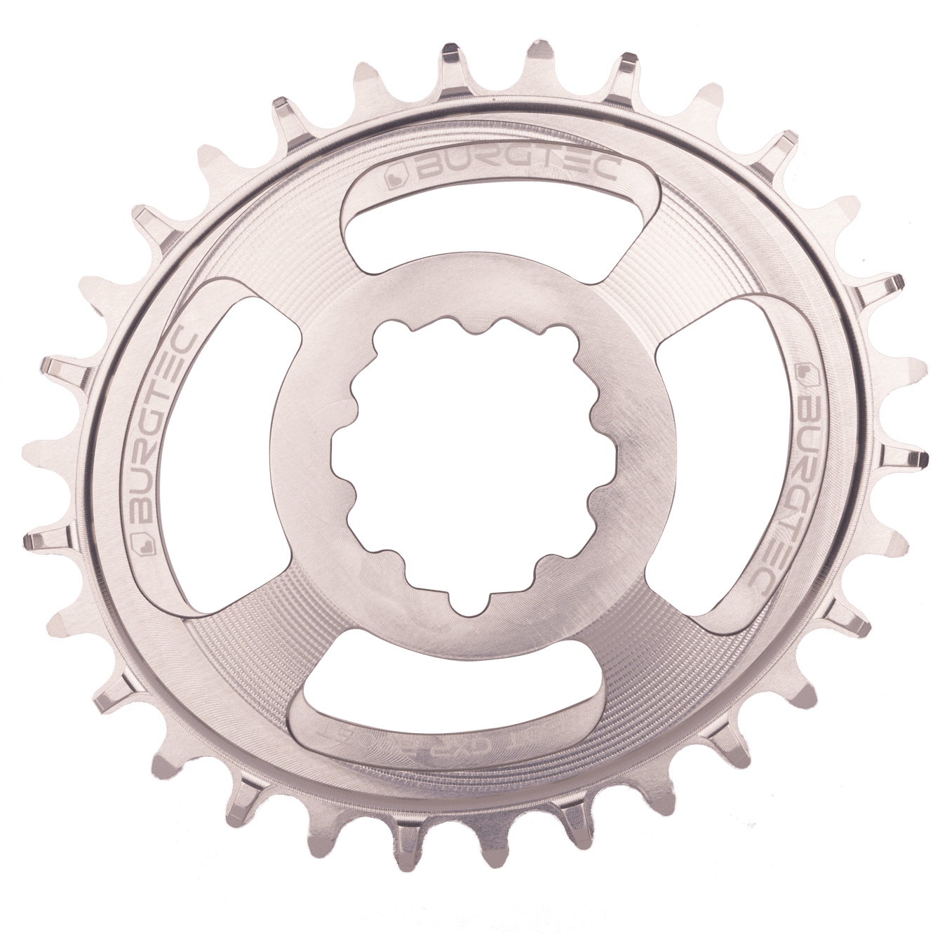 Produktbild von Burgtec Thick Thin Kettenblatt - Oval - SRAM - 3mm Boost Offset - rhodium silver