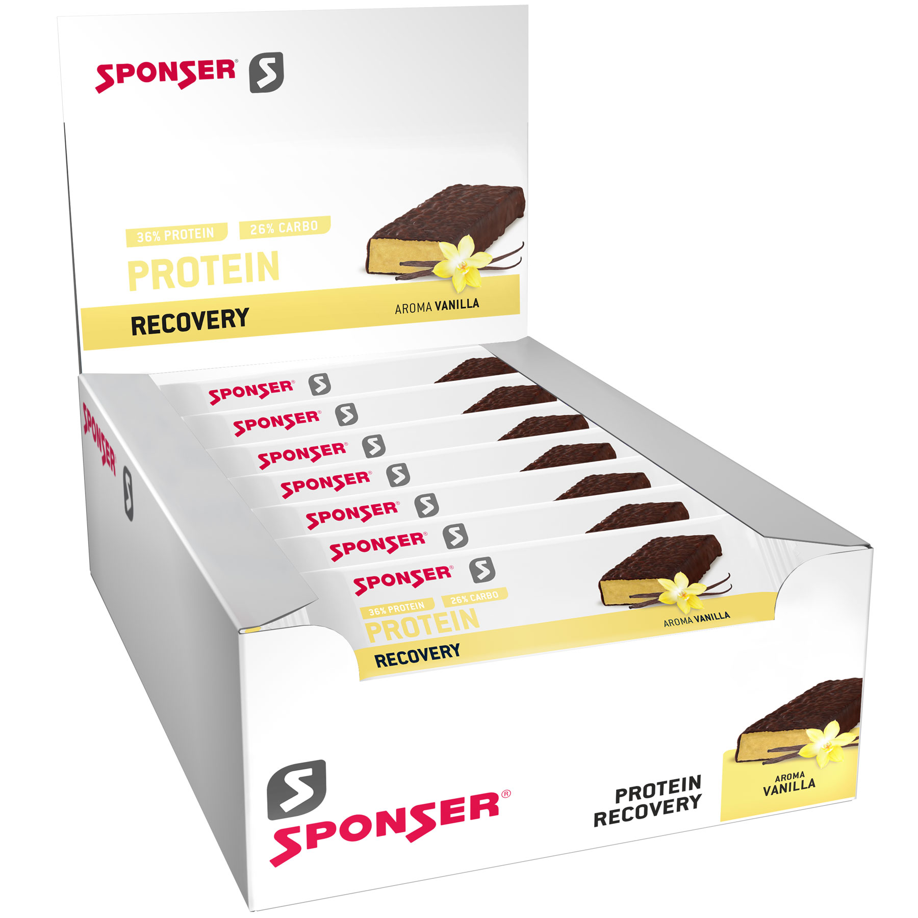 SPONSER Protein Recovery Vanilla EiweißKohlenhydratriegel MHD 01.