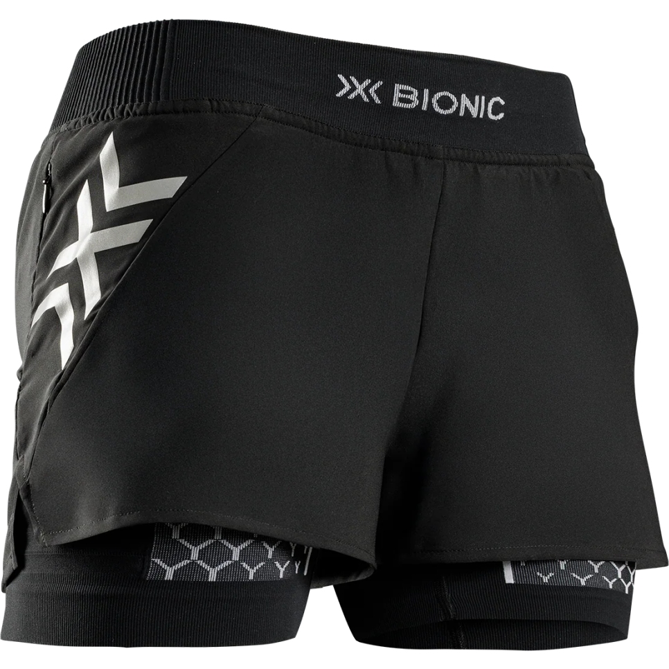 Productfoto van X-Bionic Twyce Race 2-In-1 Hardloopshorts Dames - x black/x black
