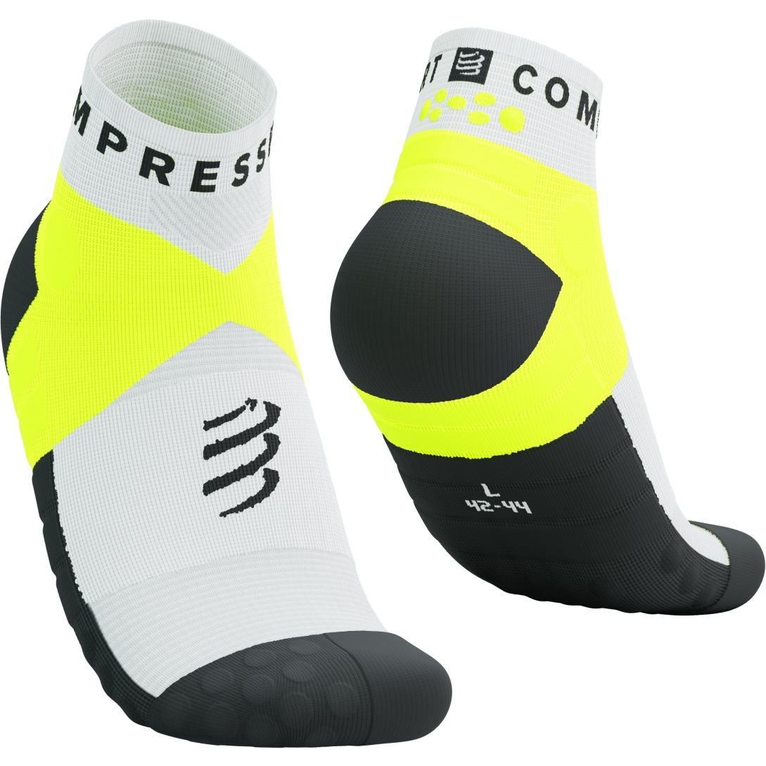 Picture of Compressport Ultra Trail Low Compression Socks - white/black/safety yellow