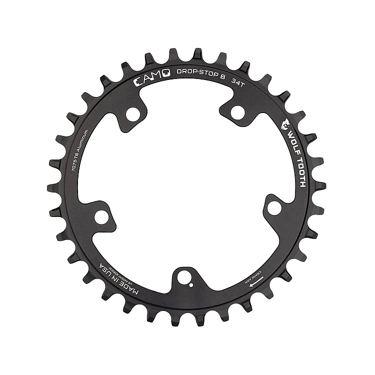 Picture of Wolf Tooth CAMO Round Chainring | 5-Bolt Mount | Drop-Stop B - black