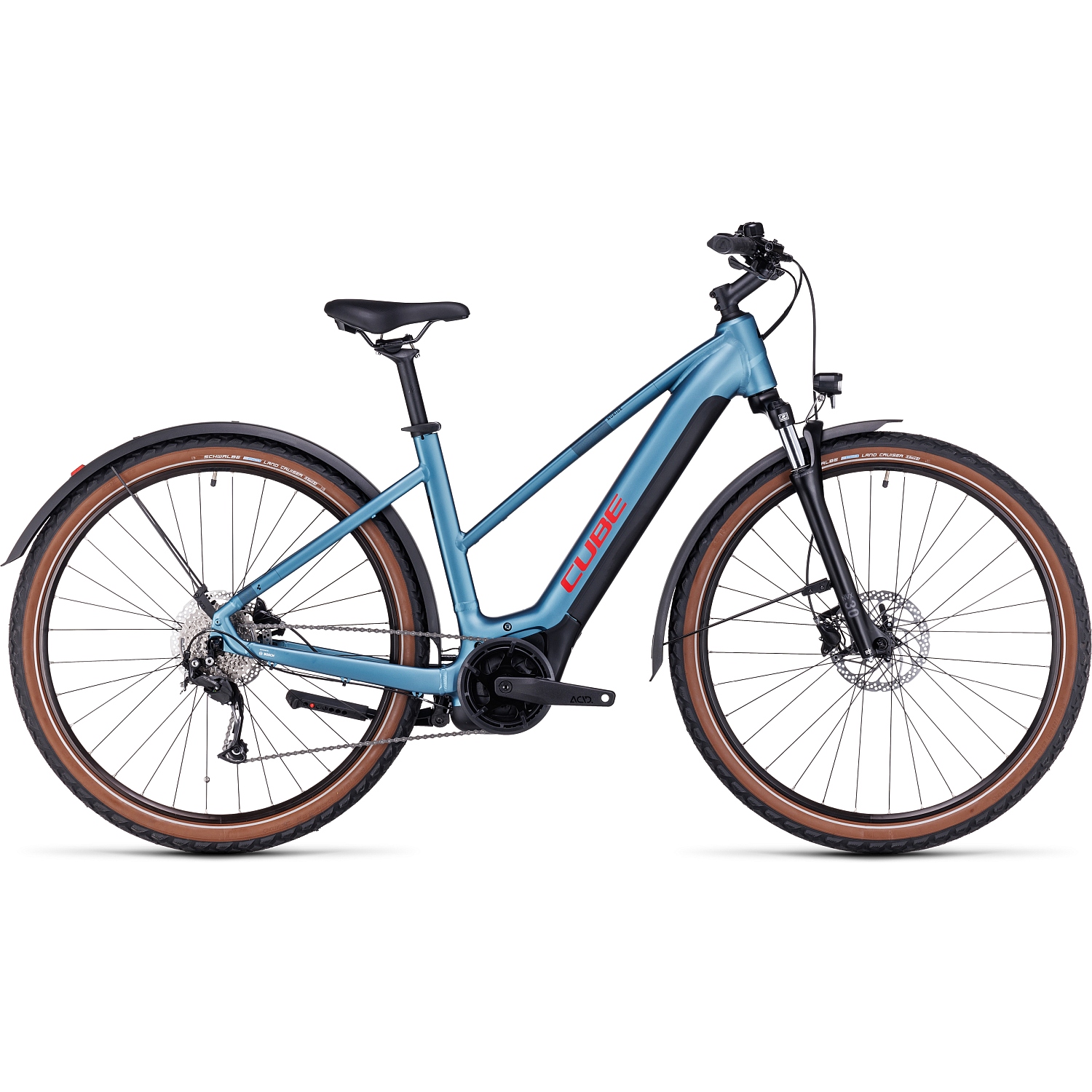 Picture of CUBE NURIDE HYBRID Performance 500 Allroad - Women Electric Bike - 2024 - metalblue / red