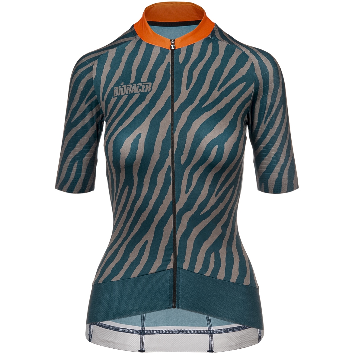 Picture of Bioracer Epic Shortsleeve Jersey with Armwarmers Women - La cabine - petrol/beige