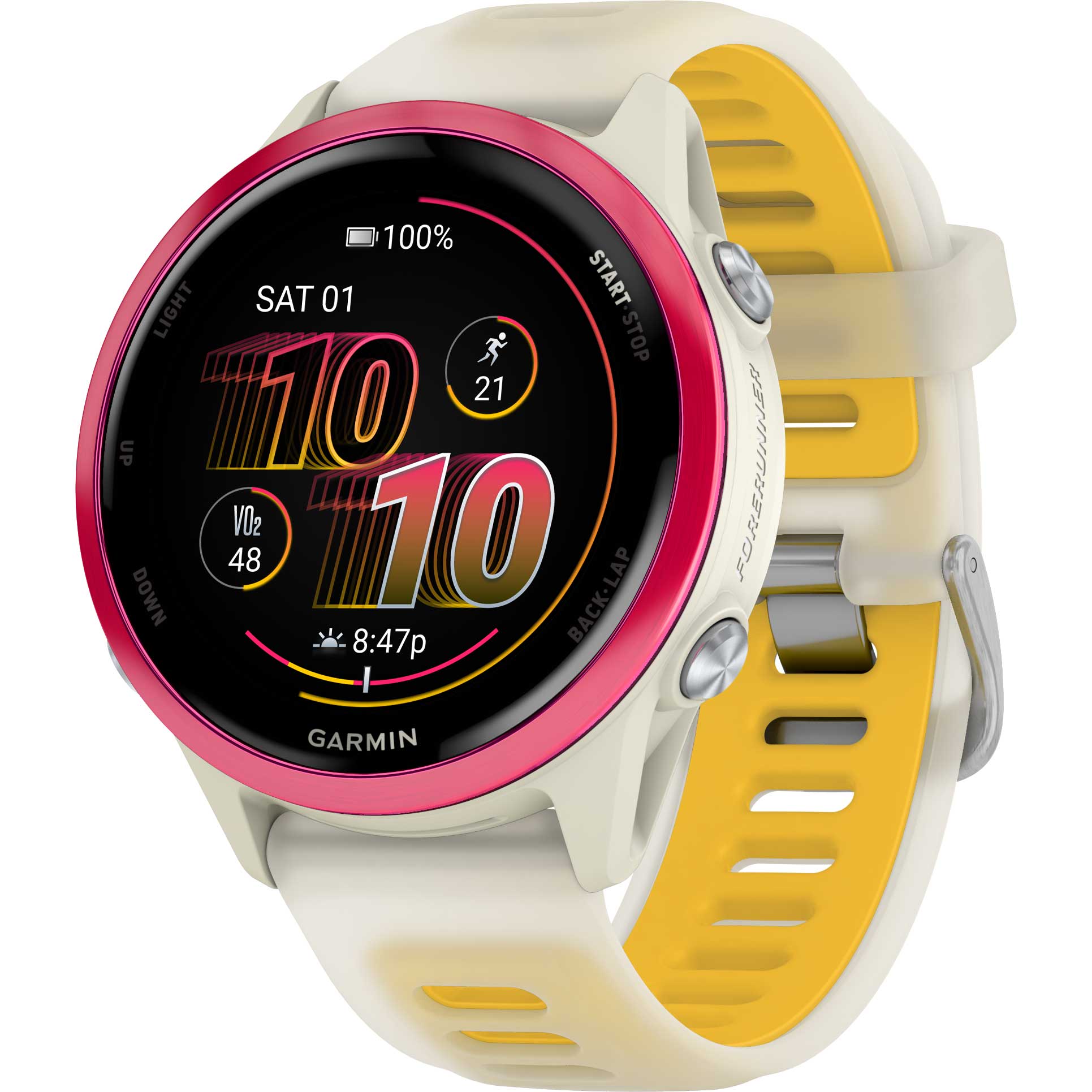 Умные GPS-часы Garmin Forerunner 570 - 42 мм - Малиновый /Костяной