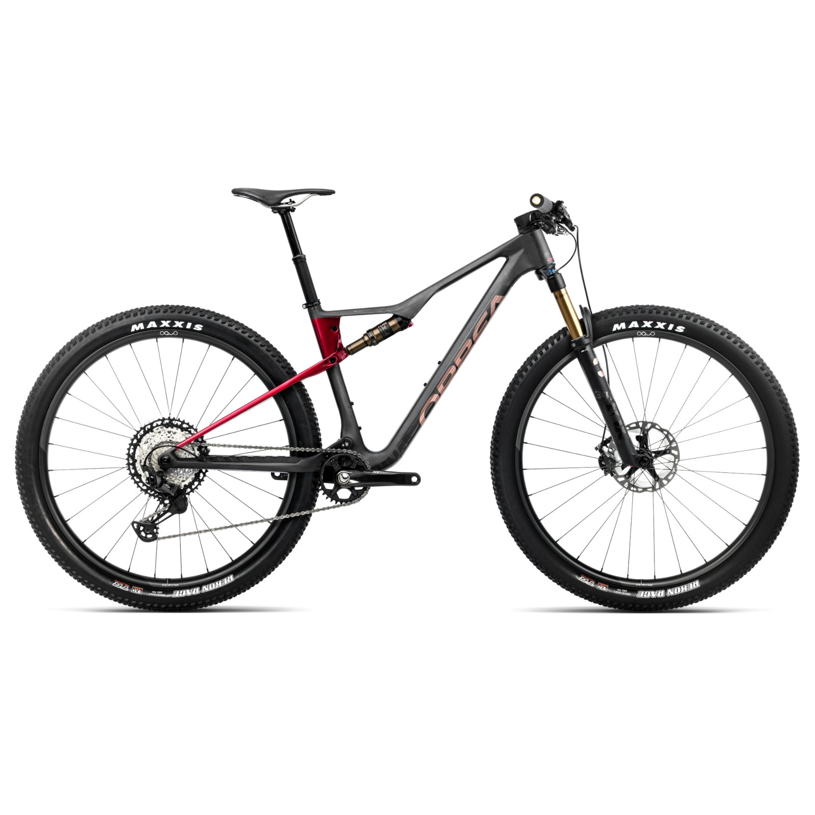 Photo produit de Orbea VTT Carbone - OIZ M-PRO XT - 2025 - Diamond Carbon View (matt) - Cherry Red (gloss)
