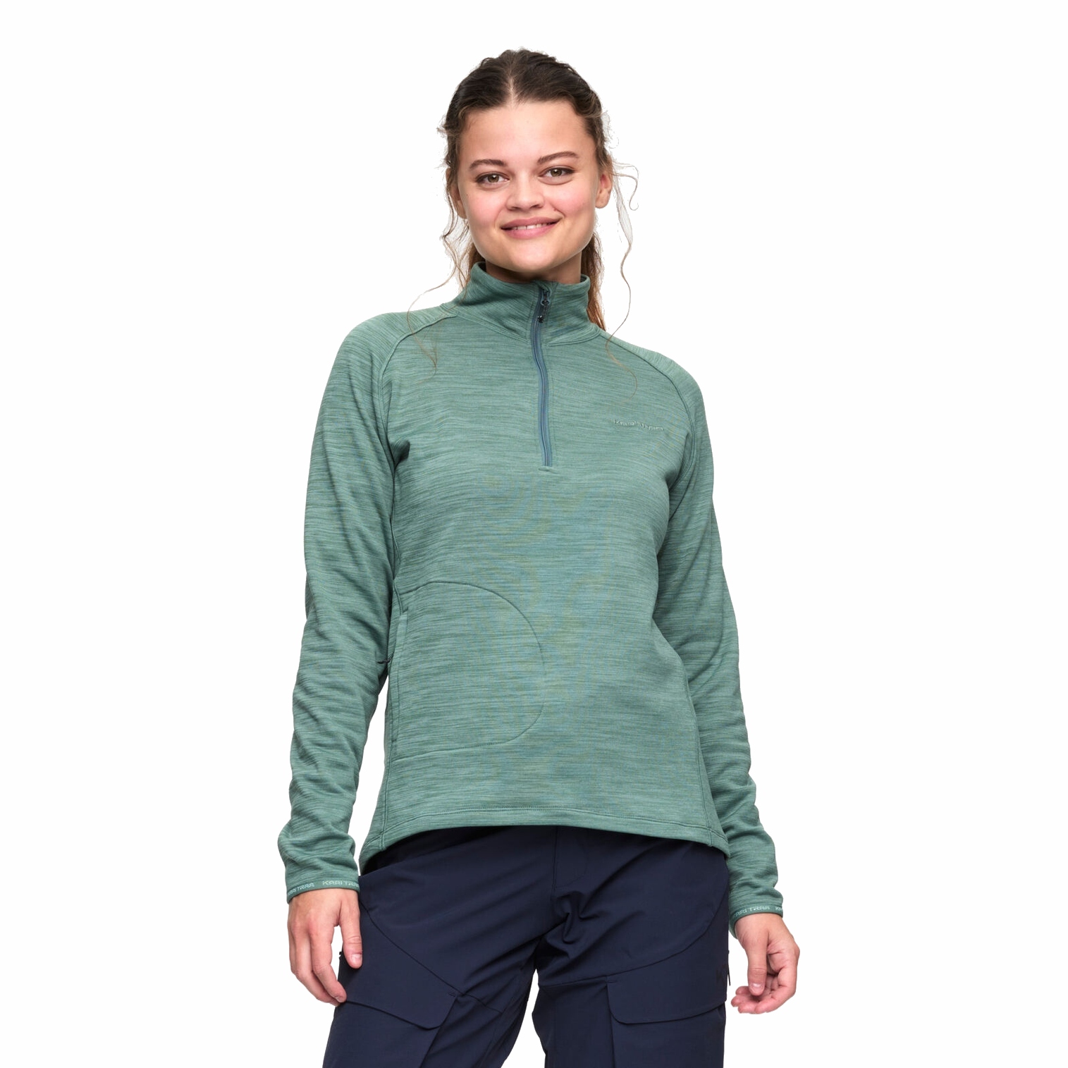 Image of Kari Traa Berthe Midlayer Half Zip Longsleeve Shirt Women - murk
