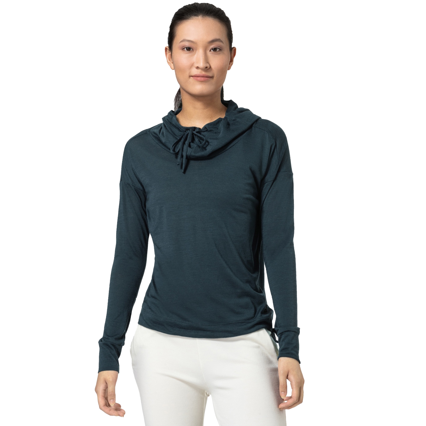 Produktbild von SUPER.NATURAL Funnel Kapuzen-Langarmshirt Damen - Blueberry
