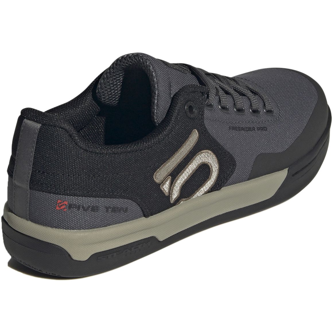 Five Ten Freerider Canvas Uomo 5218 – Scarpe Mountain Bike Grigio Scuro/kaki, Taglia 5, Suola Aderente