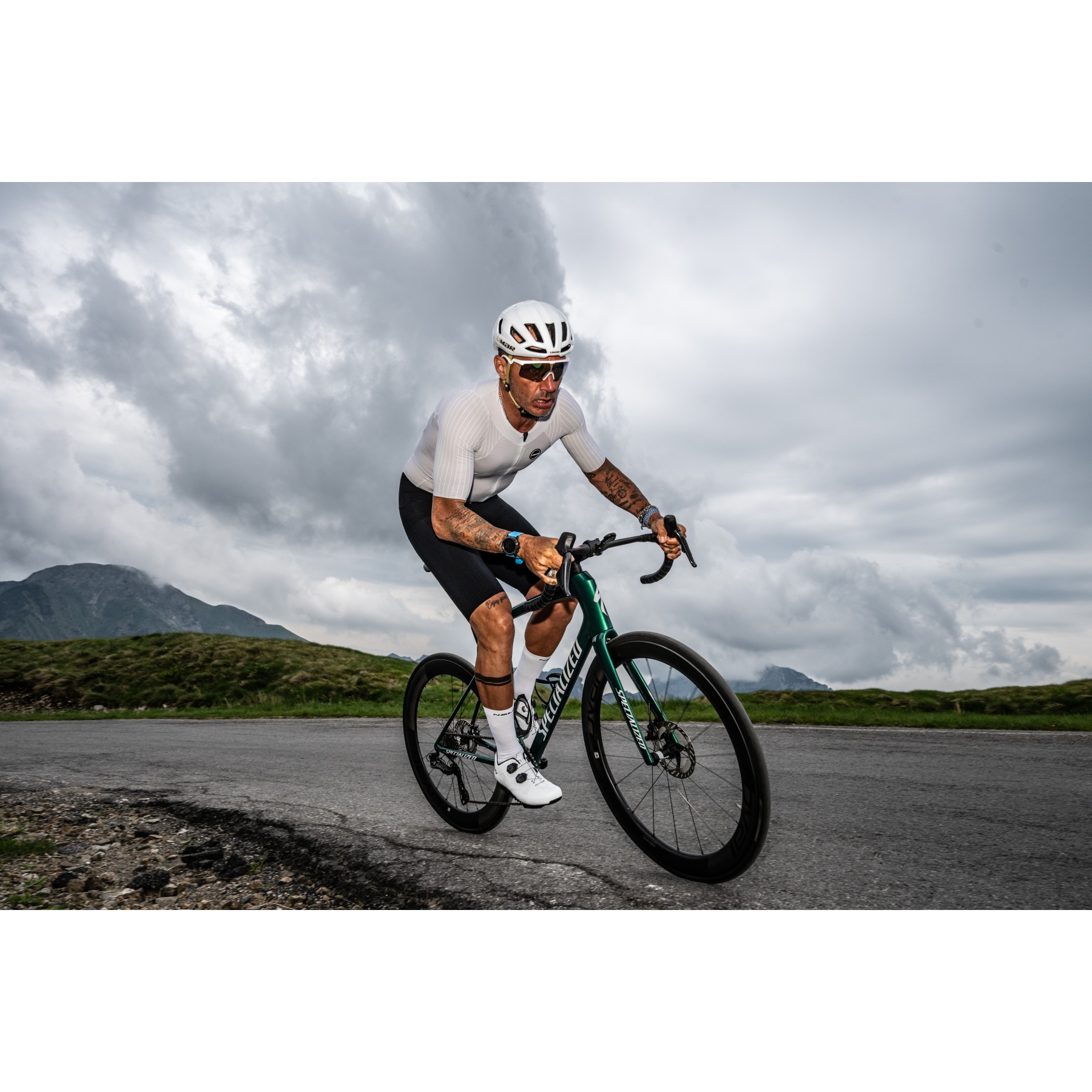 Nalini Chaussettes Vélo - Linear - white/red blue 4020