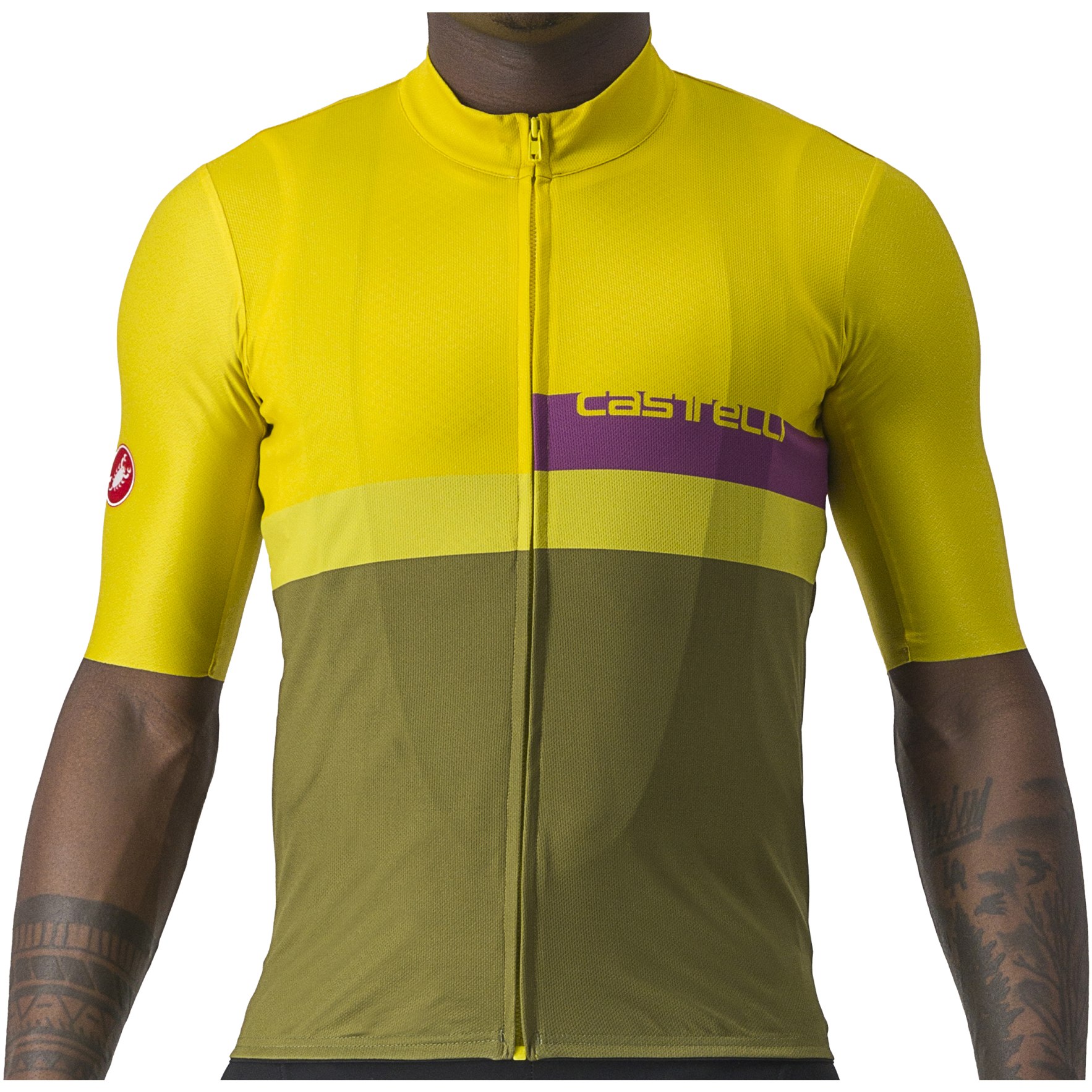 Picture of Castelli A Blocco Jersey Men - passion fruit/amethist-green apple-avocado green 782