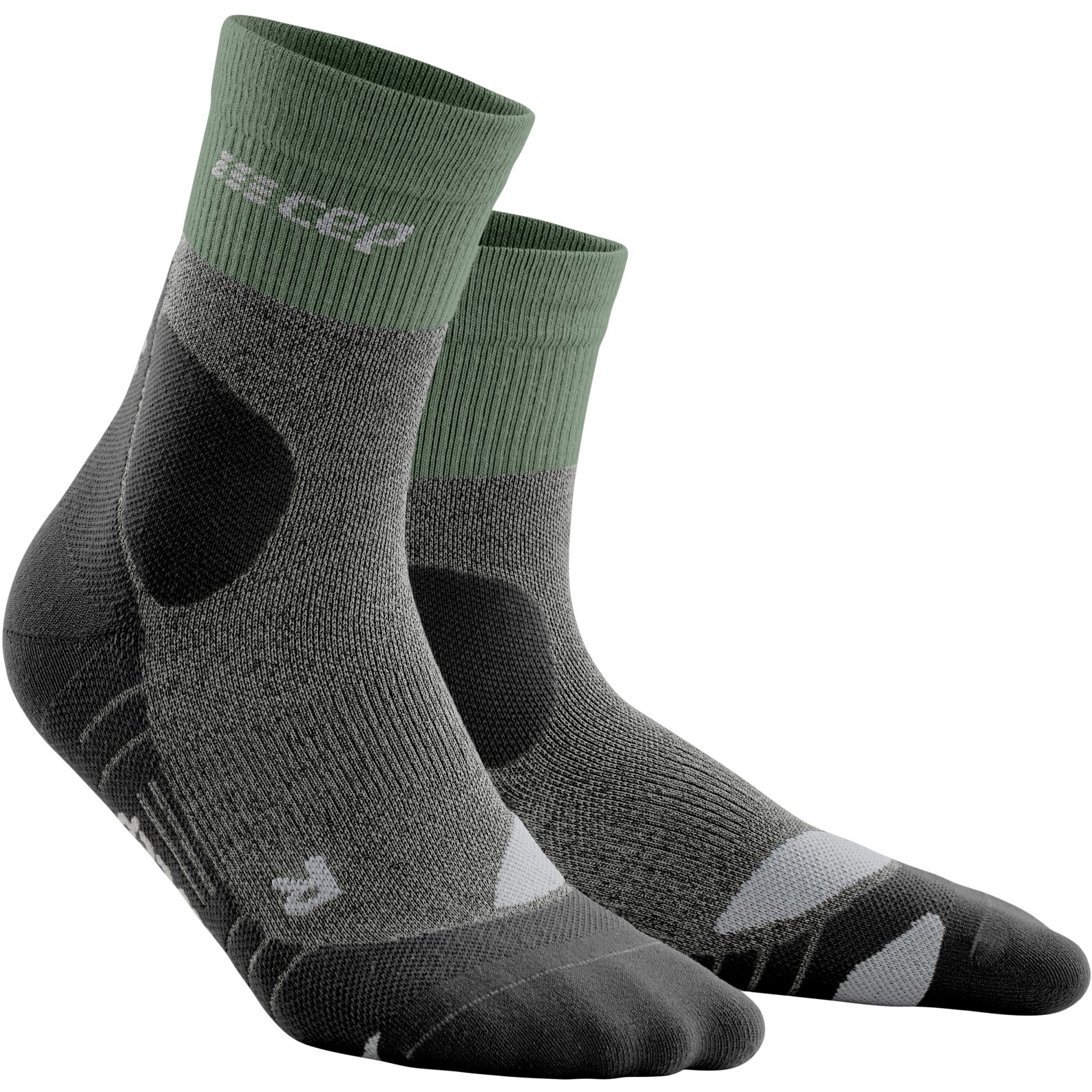 Image of CEP Hiking Merino Mid Cut Compression Socks Men - green/light grey