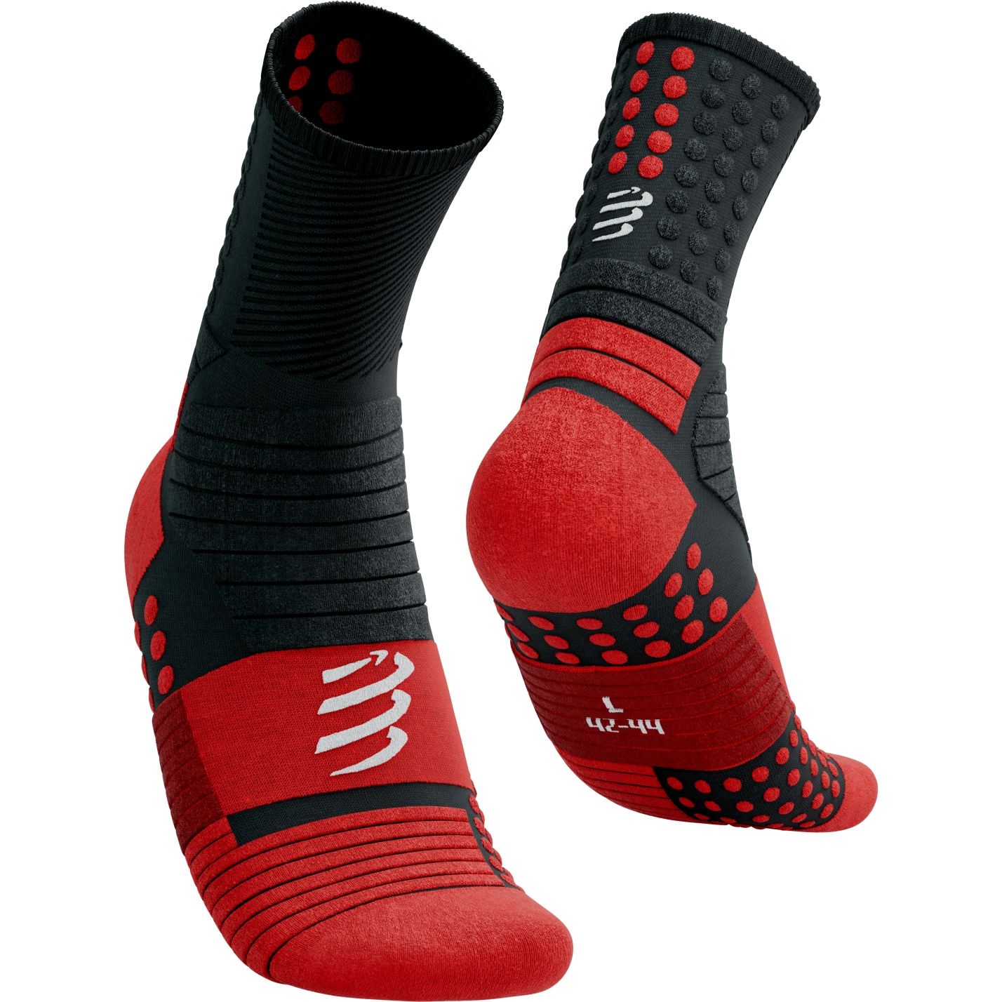 Picture of Compressport Pro Marathon Socks - black/high risk red