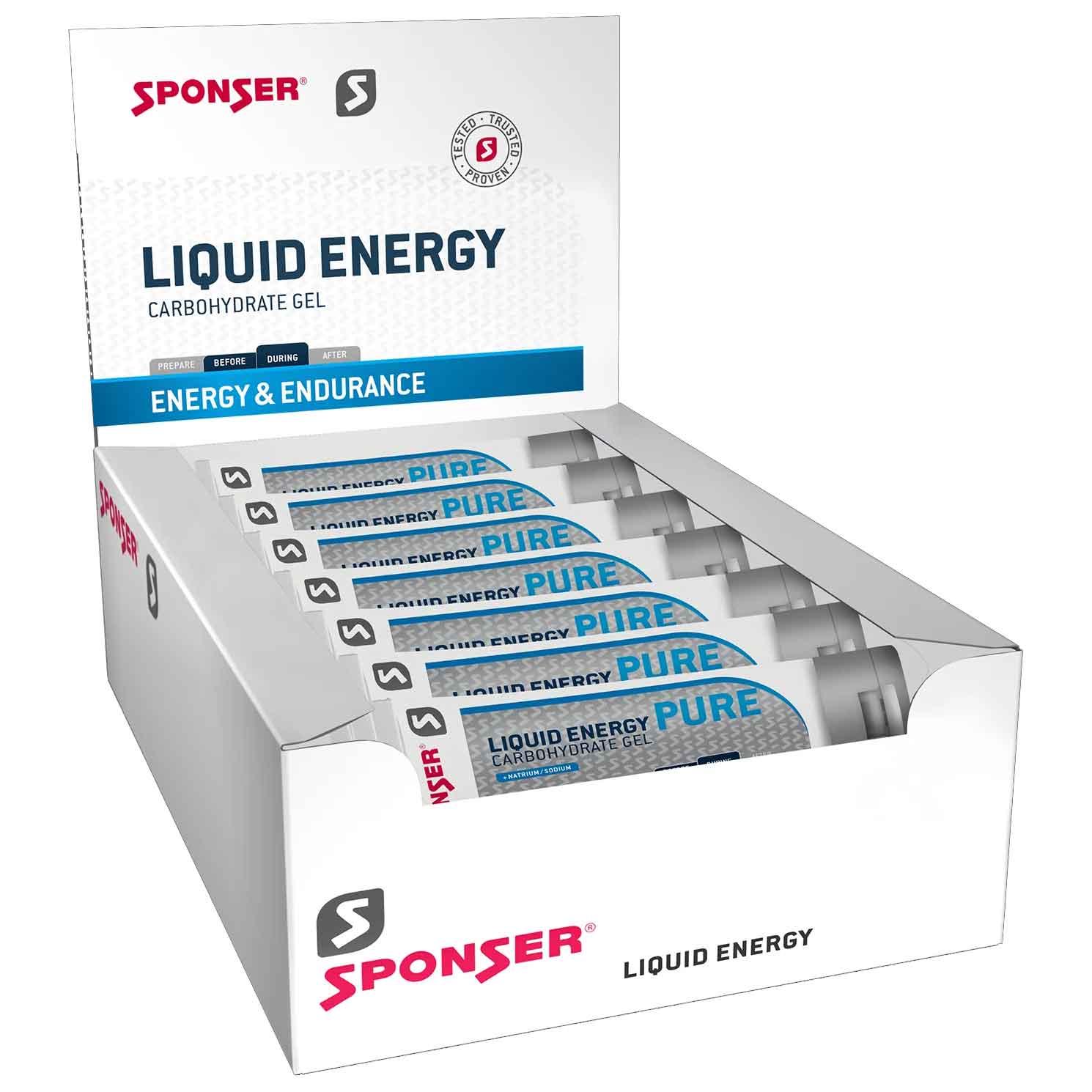 Productfoto van SPONSER Liquid Energy Pure - Koolhydraat Gel - Tube - 18x70g
