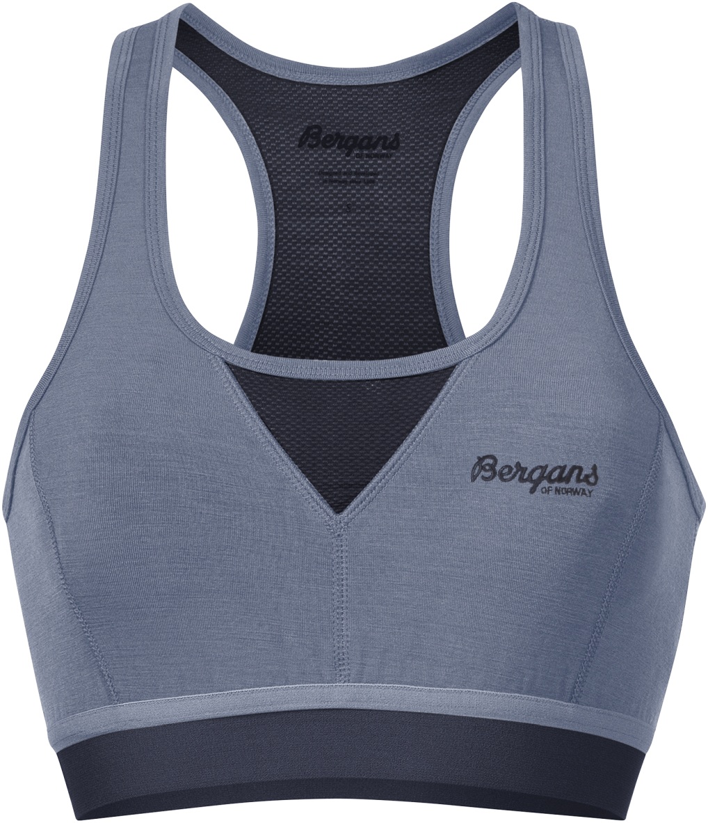 Picture of Bergans Cecilie Wool Top Women - misty sky blue/navy blue
