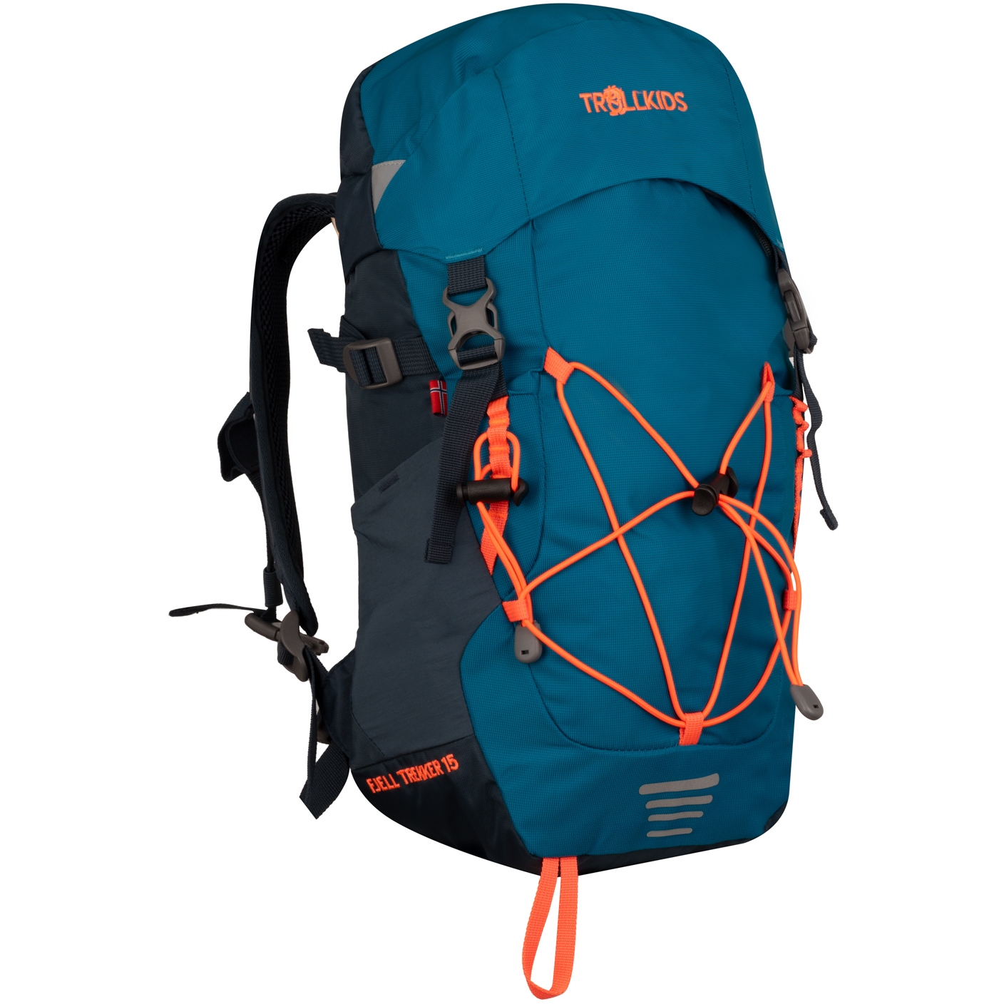 Produktbild von Trollkids Fjell Trekker 15L Rucksack Kinder - Atlantic Blue/Dark Navy/Glow Orange
