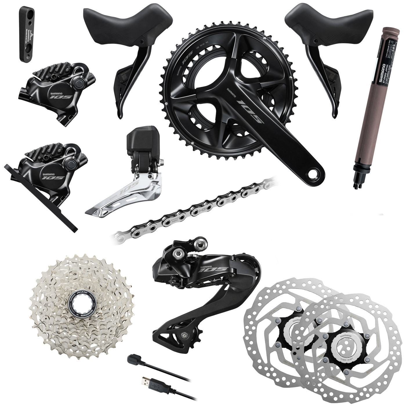Shimano 105 R7170 Groupset - Di2 | 2x12 | CS-R7101 Cassette