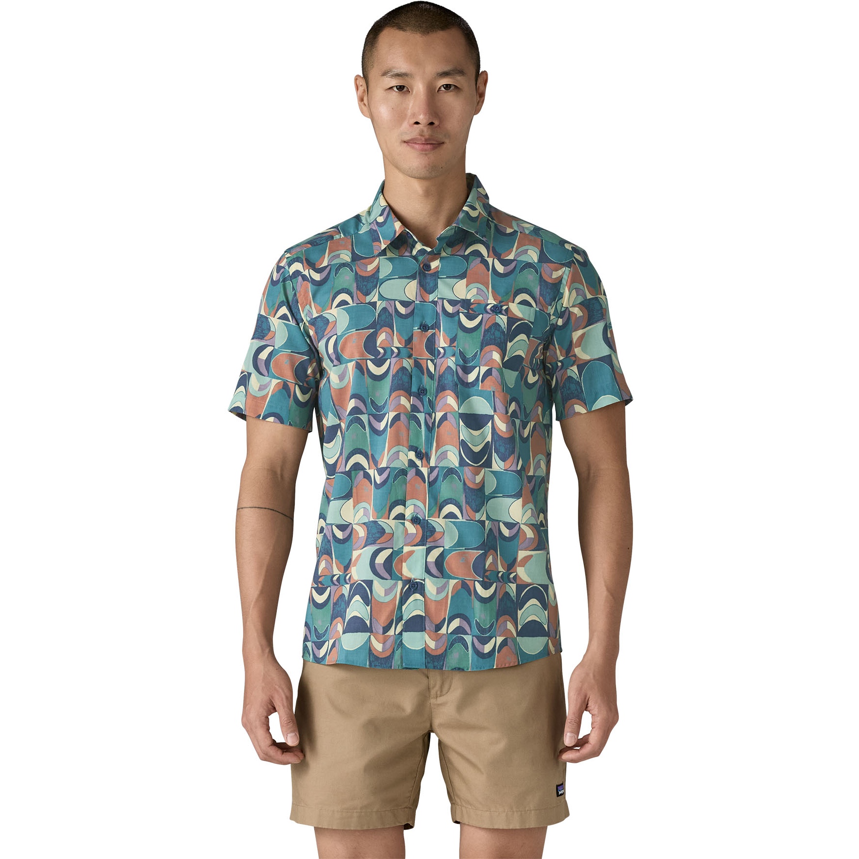 Produktbild von Patagonia Go To Hemd Herren - Swallowtail Geo: Still Blue