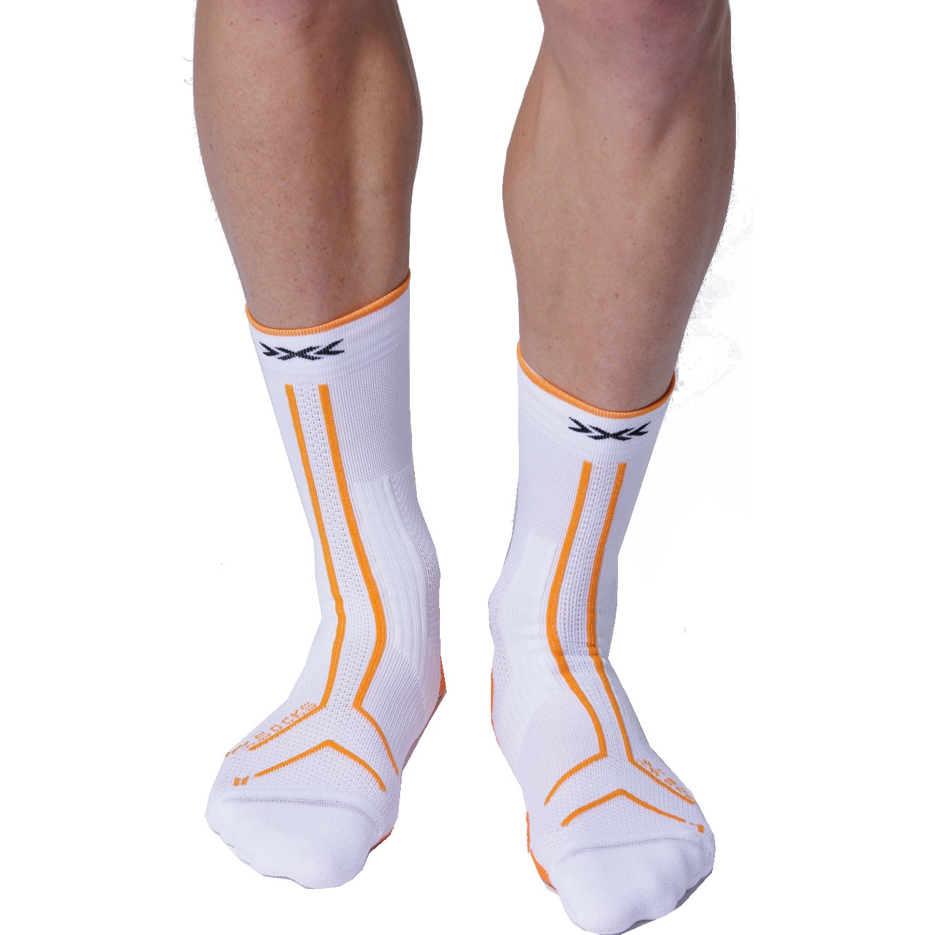 Image de X-Socks Chaussettes - Trailrun Expert Crew - white/blazing orange
