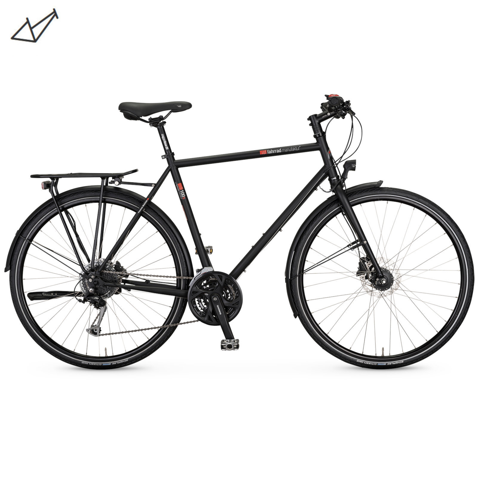 Productfoto van vsf fahrradmanufaktur T-100 SPORT Disc Alivio - Women Touring Bike - 2023 - ebony matt