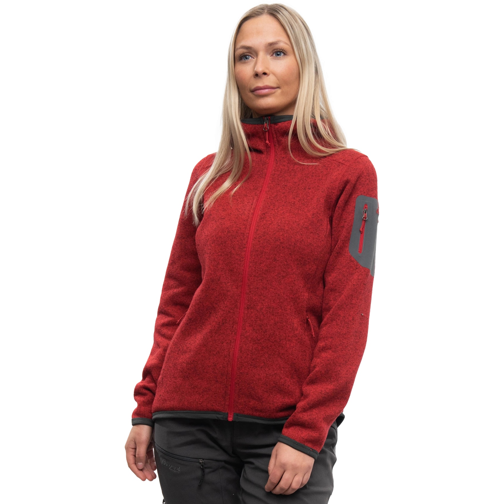 Produktbild von Bergans Kamphaug Knitted Kapuzenjacke Damen - chianti red