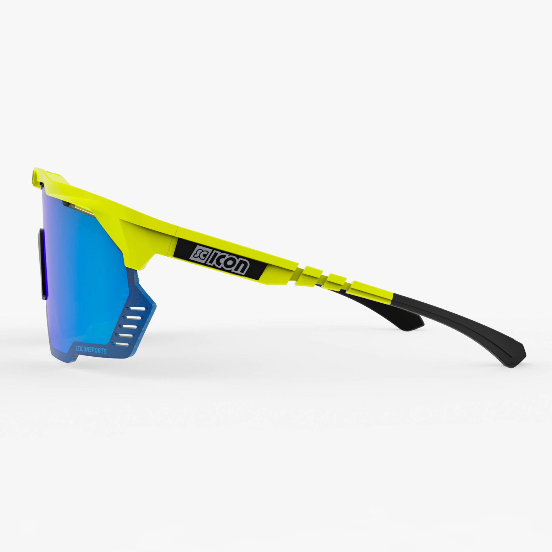 Scicon Aeroshade Kunken Glasses - Yellow Fluo - Multimirror Blue