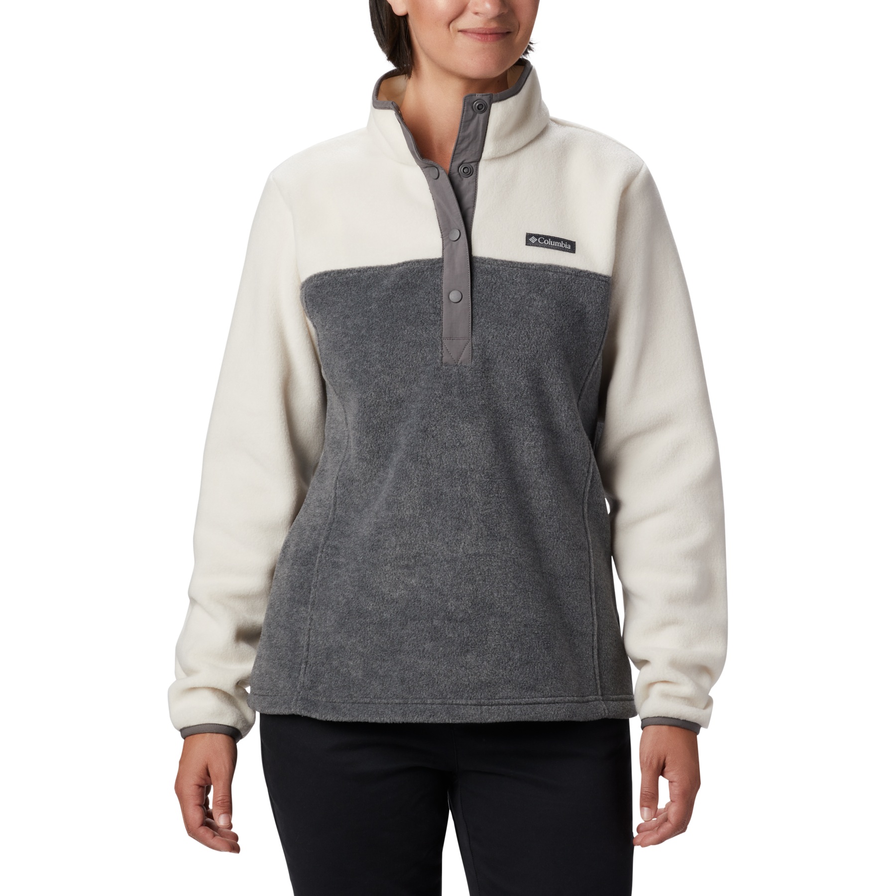 Picture of Columbia Benton Springs 1/2 Snap Pullover Women - City Grey Heather/Chalk