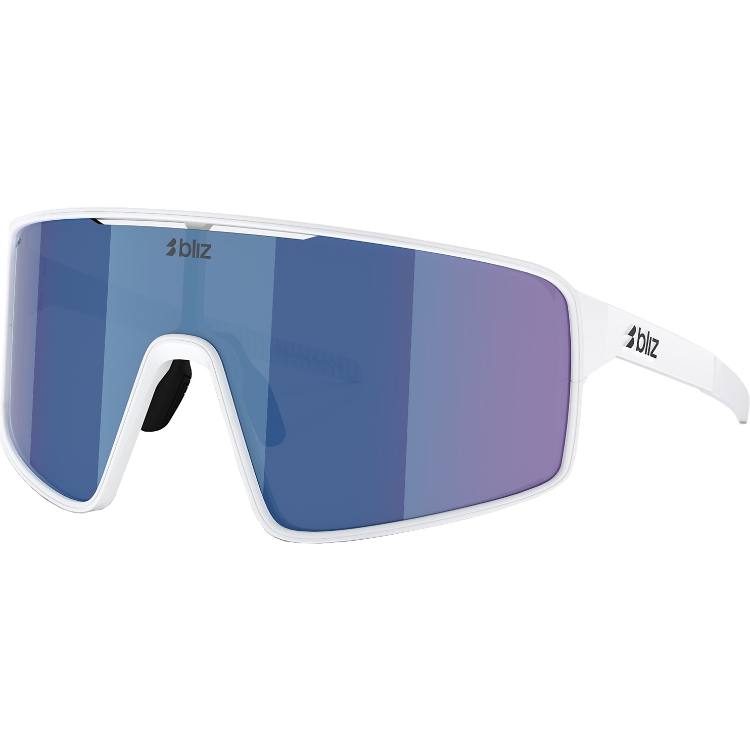 Picture of Bliz P001 Glasses - White / Grey with Blue Mirror