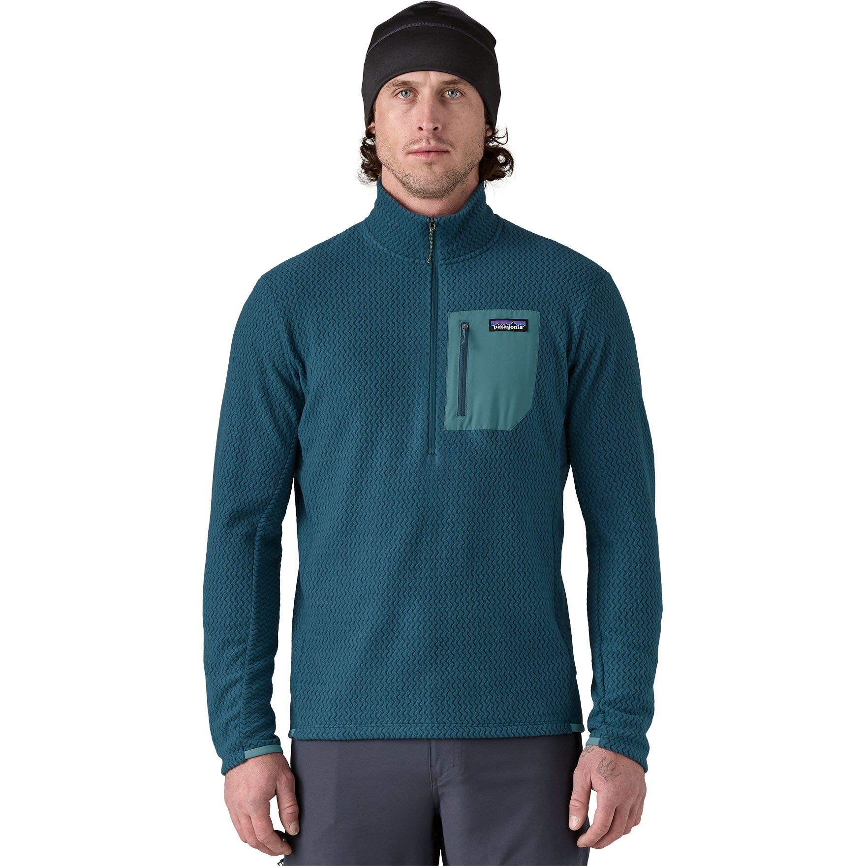 Photo produit de Patagonia Pullover Polaire Homme - R1 Air Zip Neck - Tidal Teal