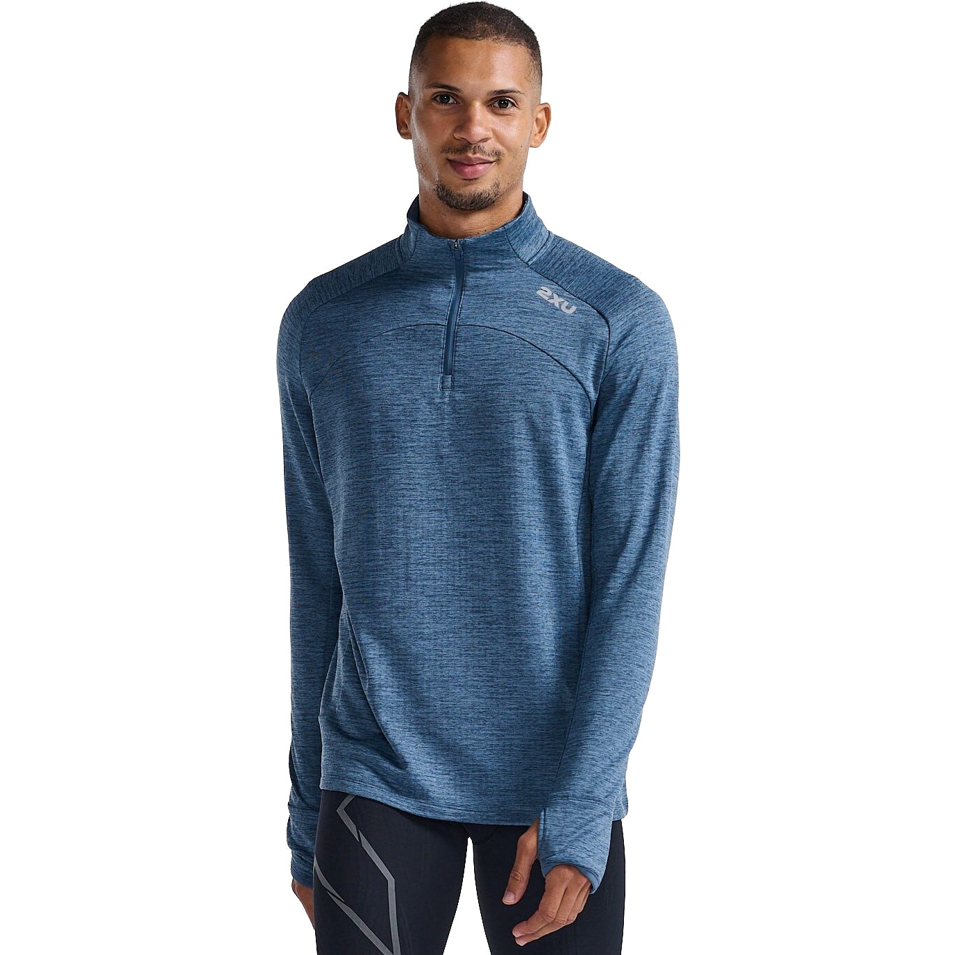 Photo produit de 2XU Pullover Homme - Ignition 1/4 Zip - stormy/silver reflective