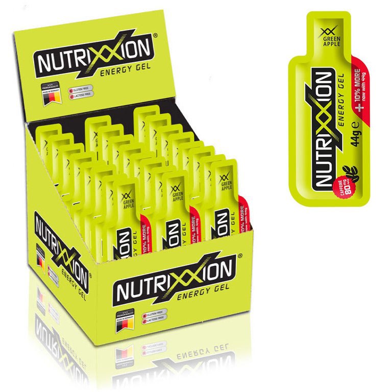 Produktbild von Nutrixxion Energy Gel XX-Green Apple mit Kohlenhydraten, Vitaminen und Koffein - 24x44g