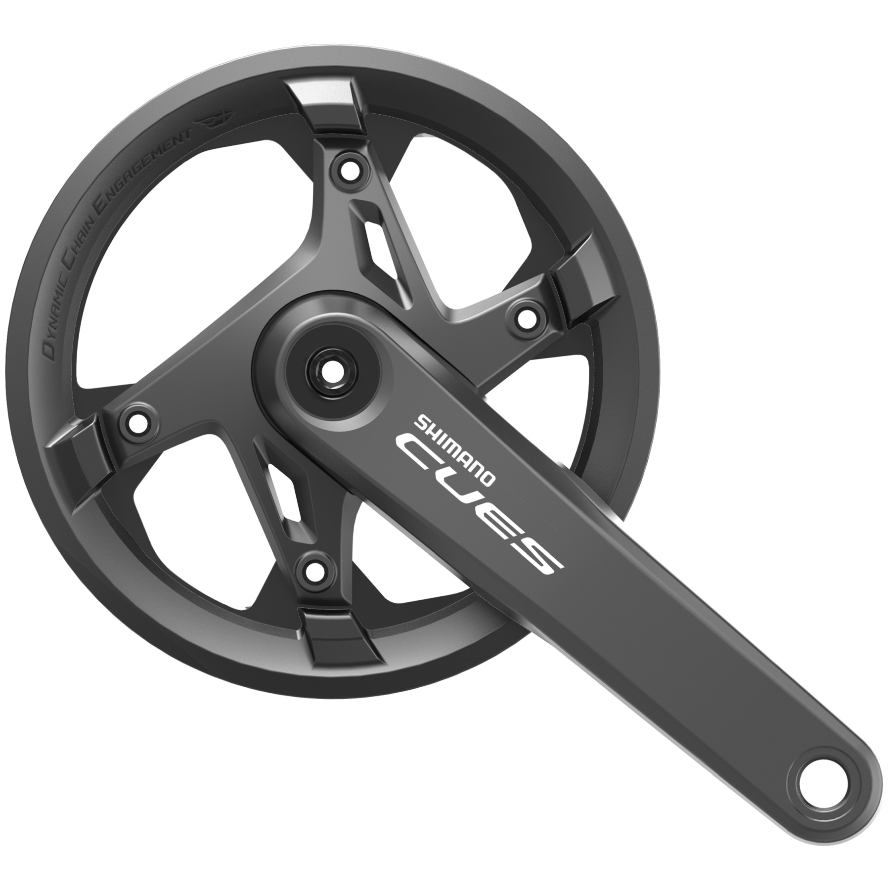 Produktbild von Shimano CUES FC-U6000-1 Kurbelgarnitur - 9/10/11-fach - mit Kettenschutz