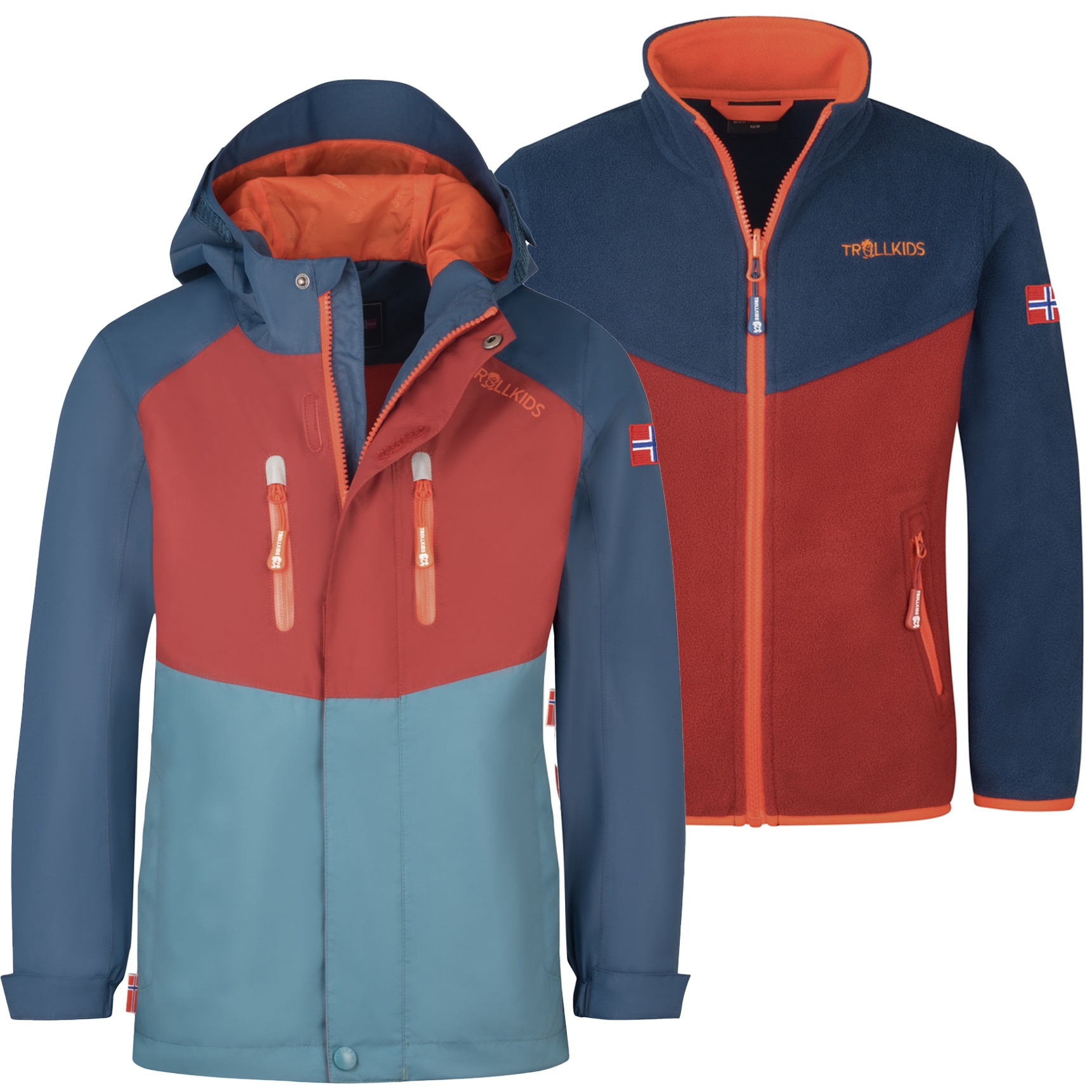 Bryggen Regenjacke Trollkids 116 Trollkids Bryggen 3-in-1 Jacke