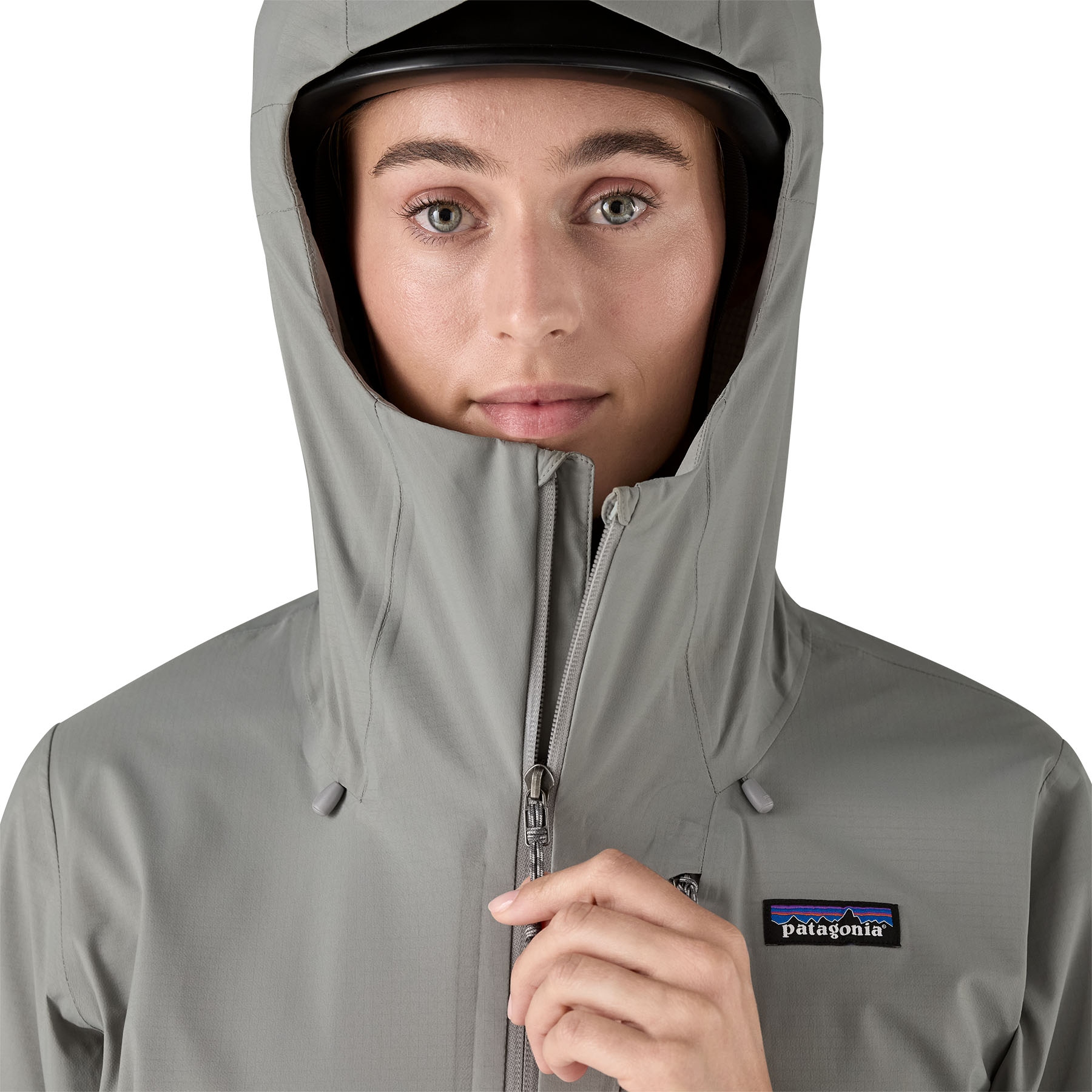 Bleu | Veste imperméable à capuche - Femme - Pur Coton | WoolOvers FR